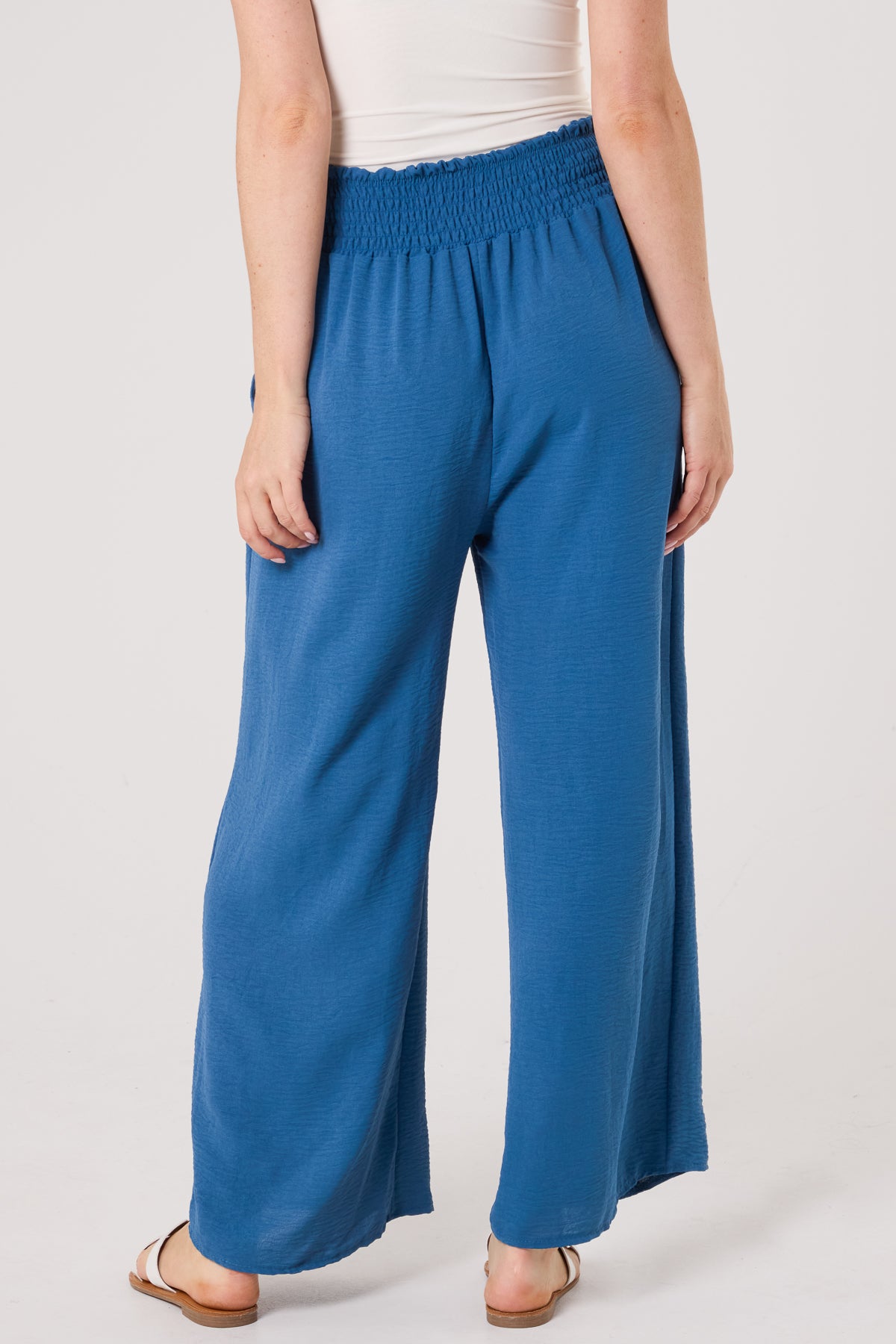 Elasticated Waist Wide Leg Trousers