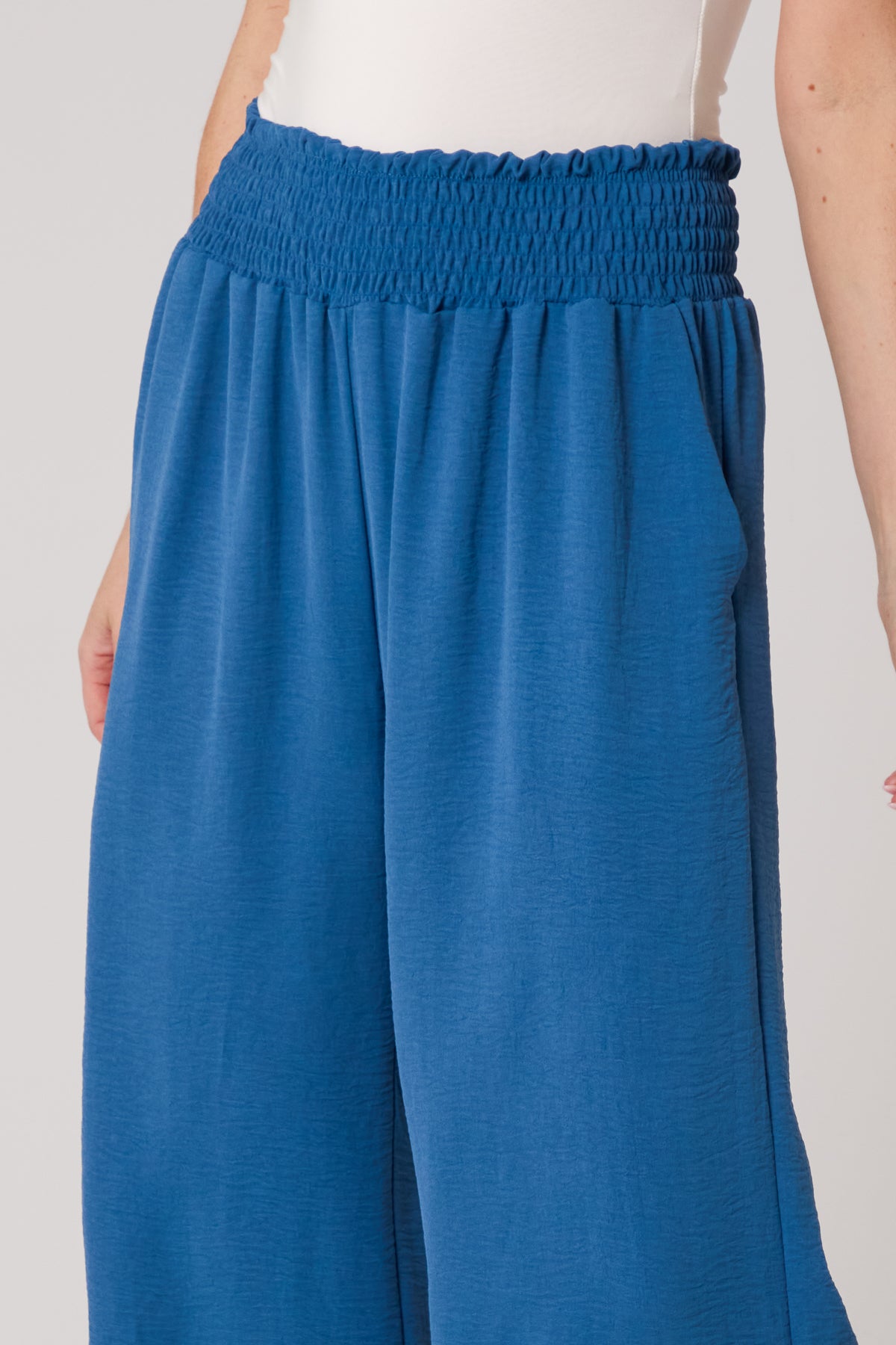 Elasticated Waist Wide Leg Trousers