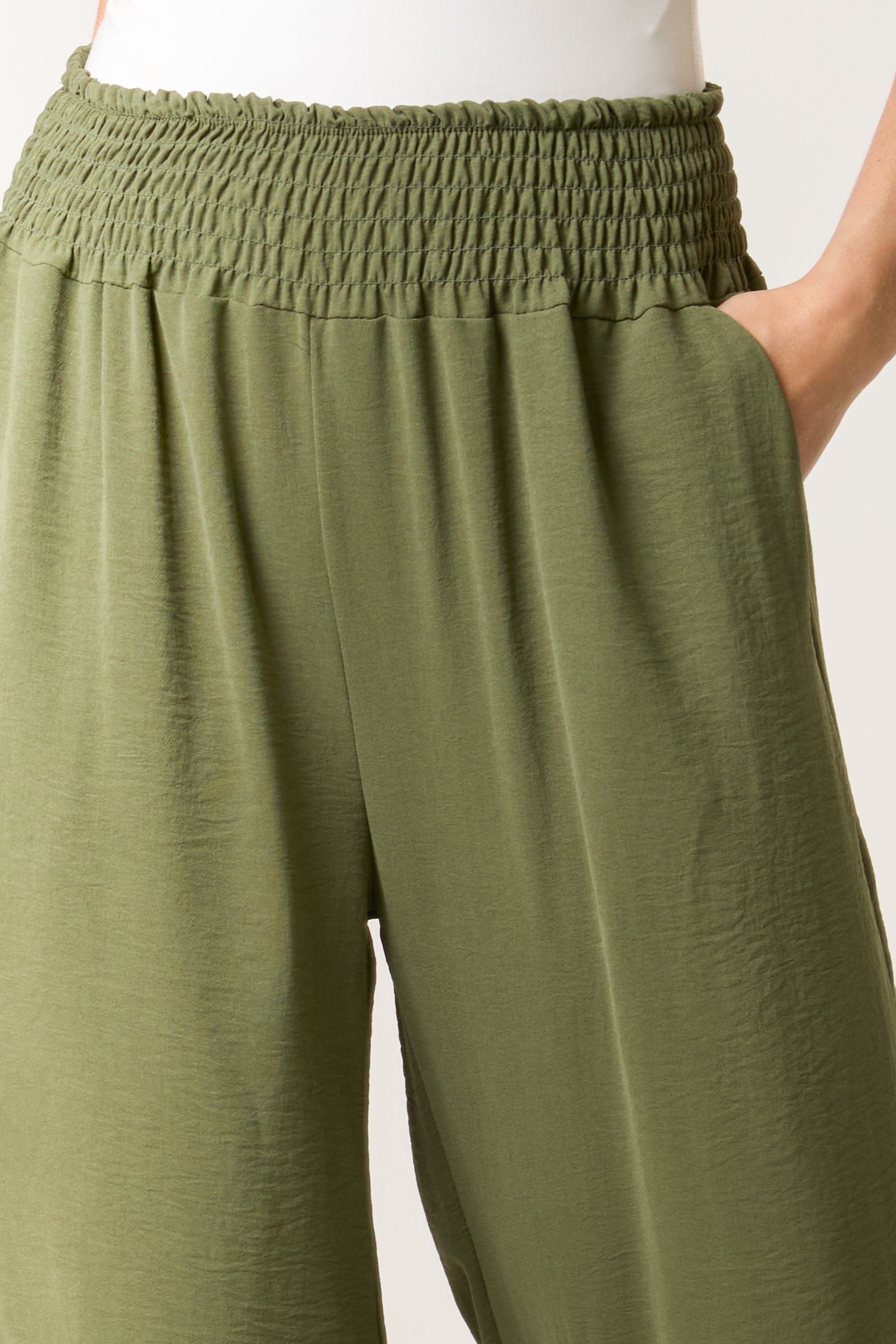 Elasticated Waist Wide Leg Trousers