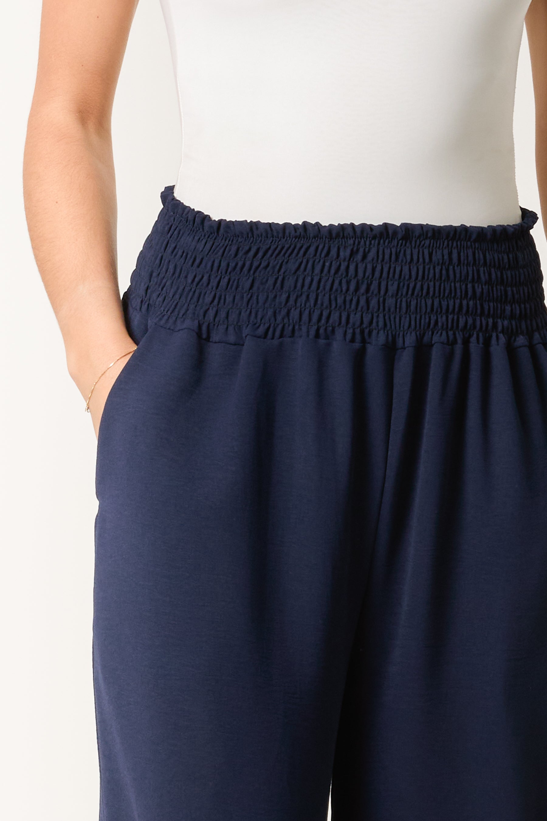 Elasticated Waist Wide Leg Trousers
