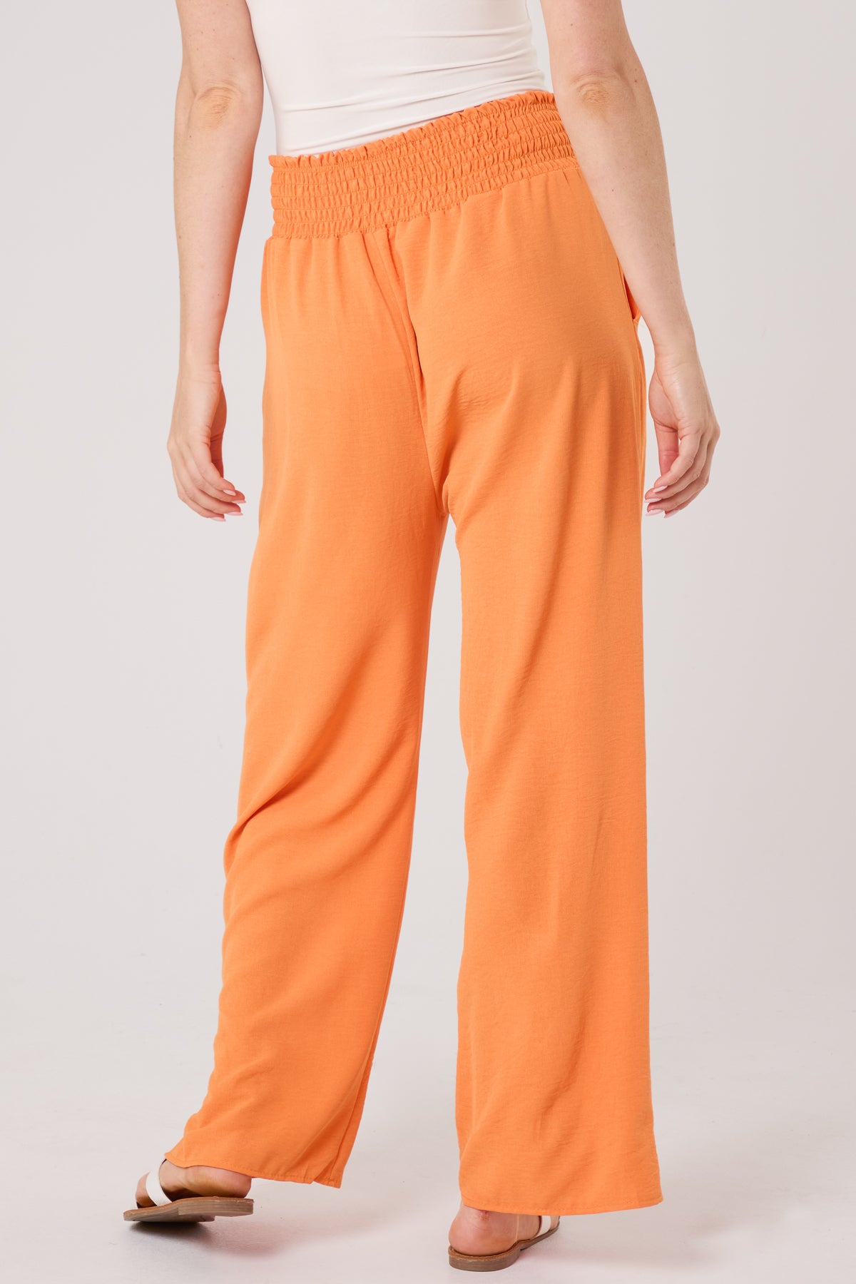 Elasticated Waist Wide Leg Trousers