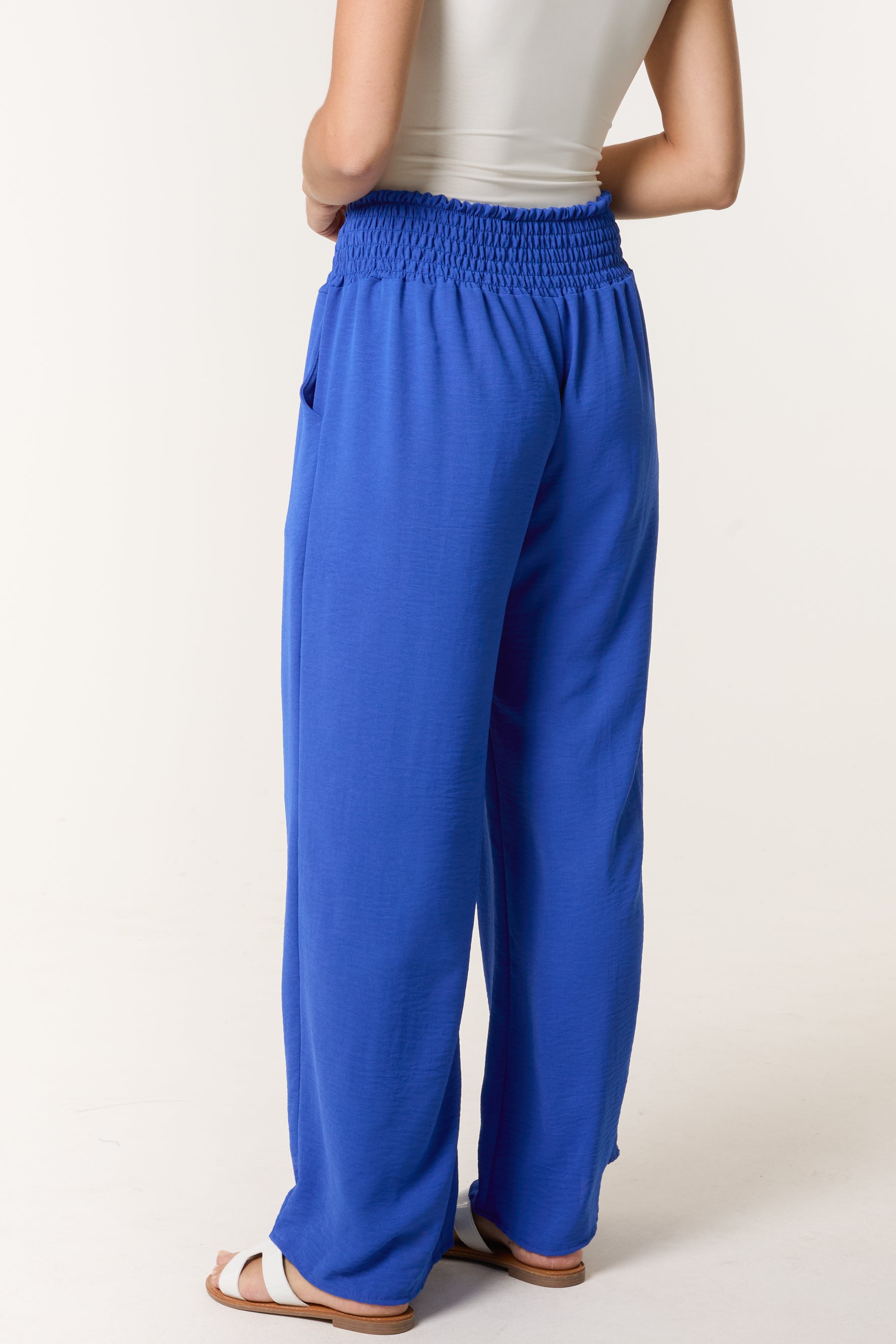 Elasticated Waist Wide Leg Trousers