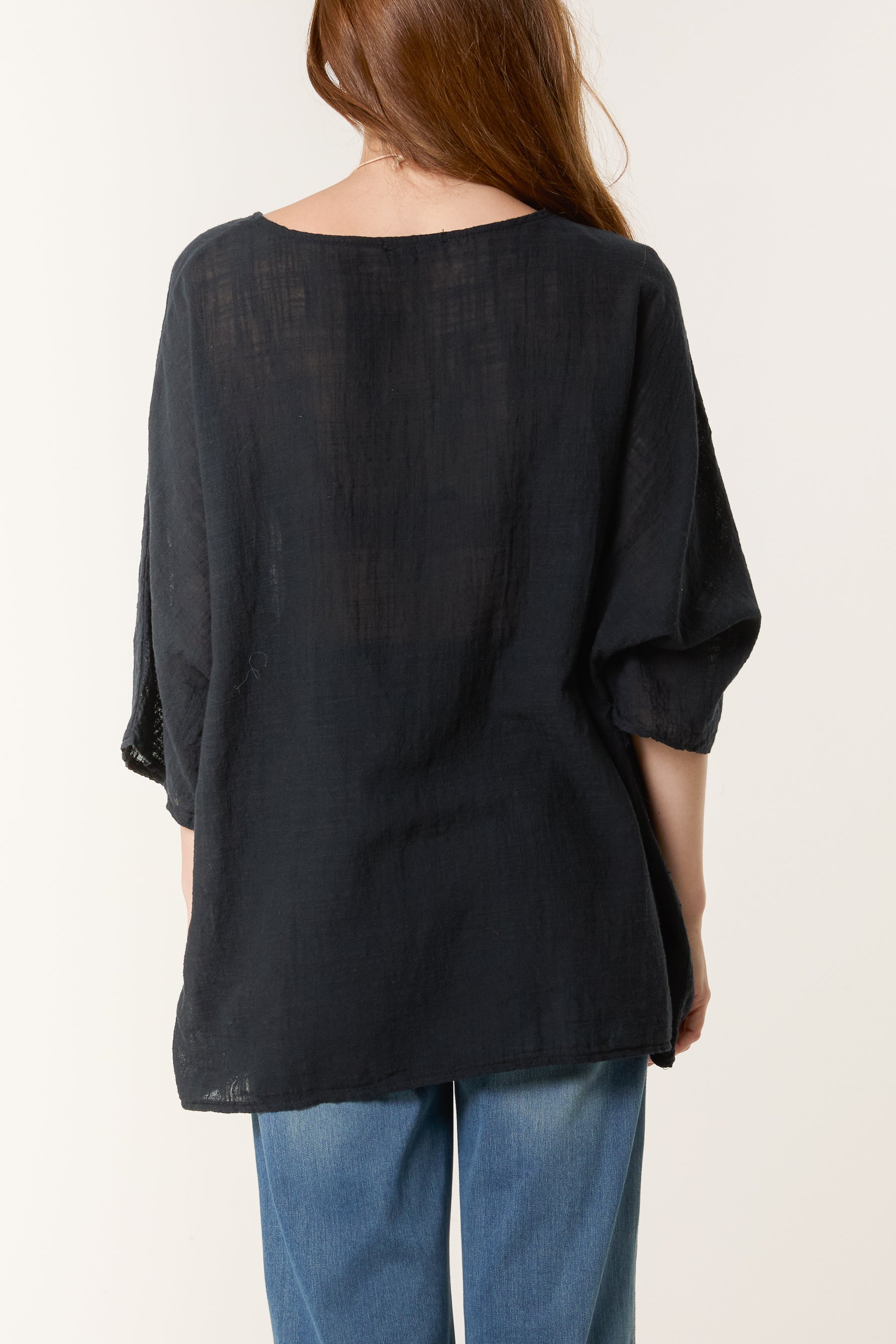 Necklace Pure Cotton Round Neck Top