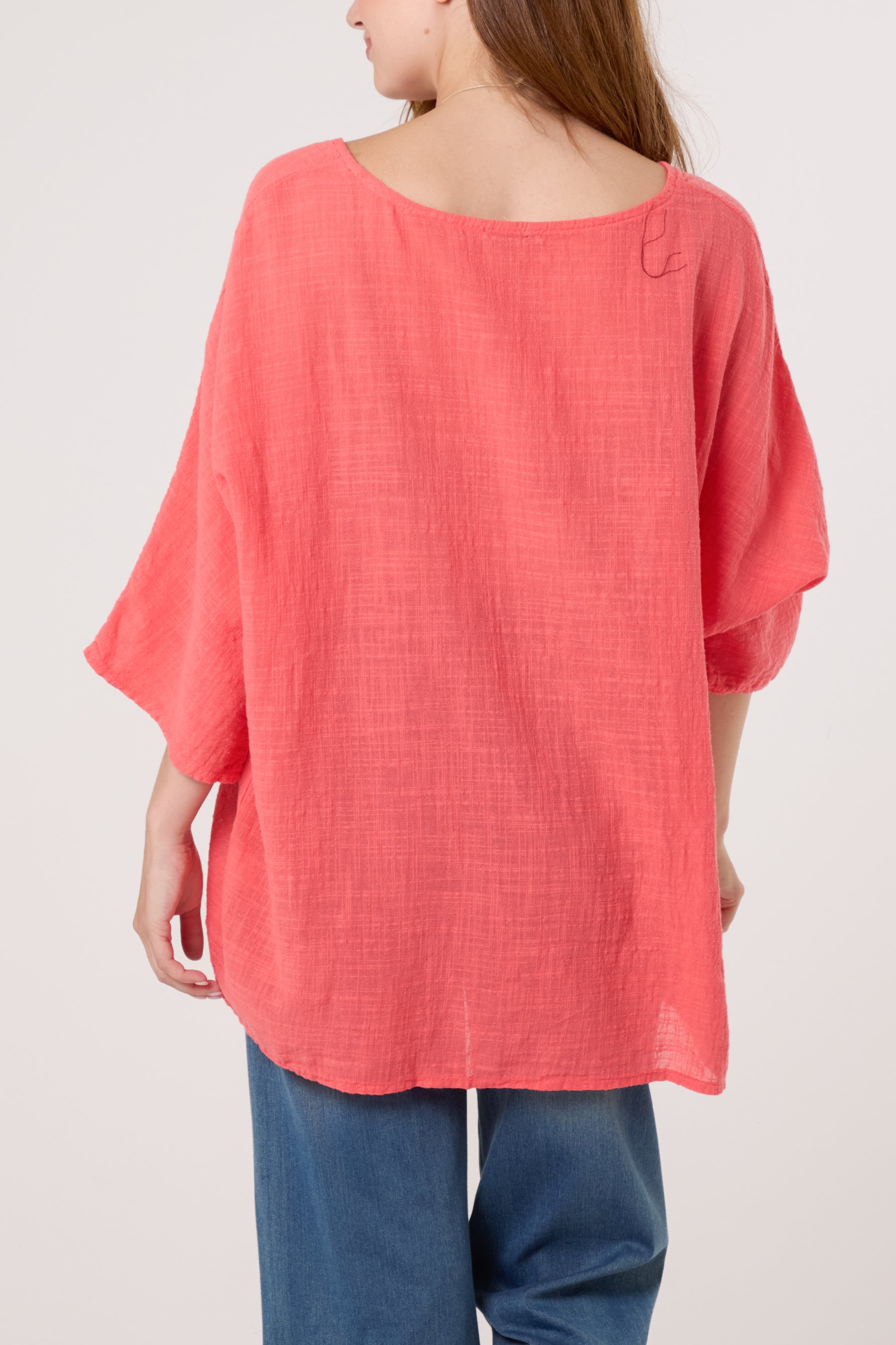 Necklace Pure Cotton Round Neck Top