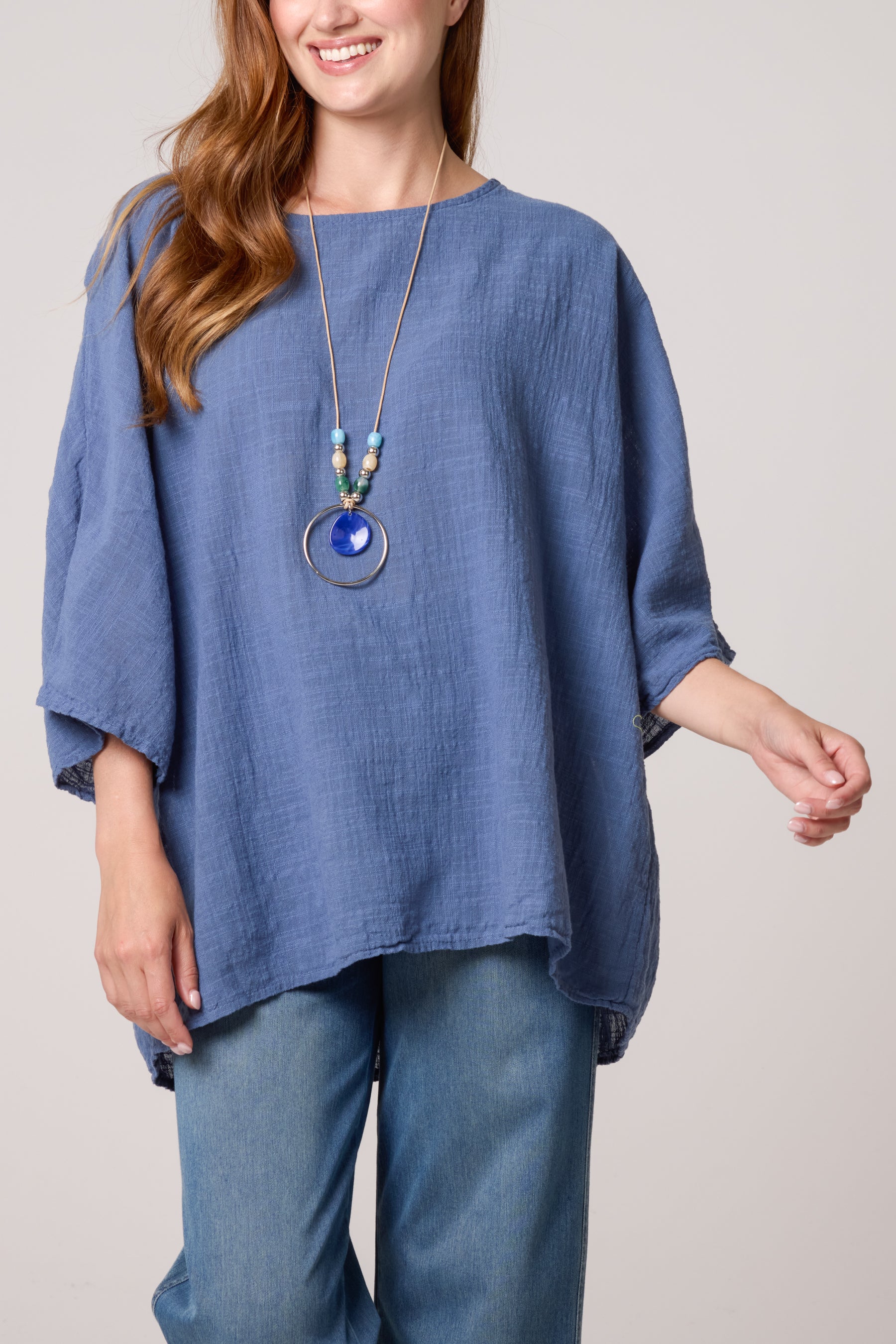 Necklace Pure Cotton Round Neck Top