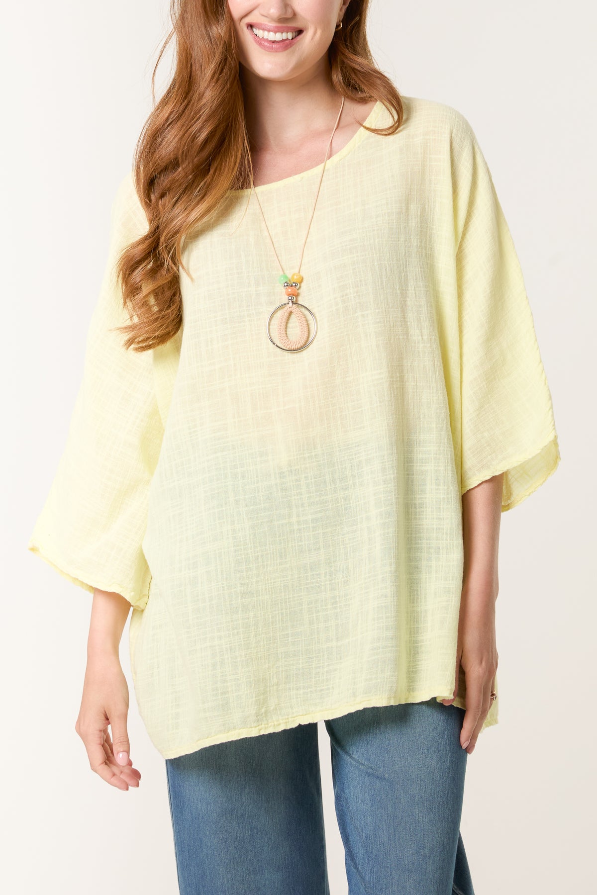 Necklace Pure Cotton Round Neck Top