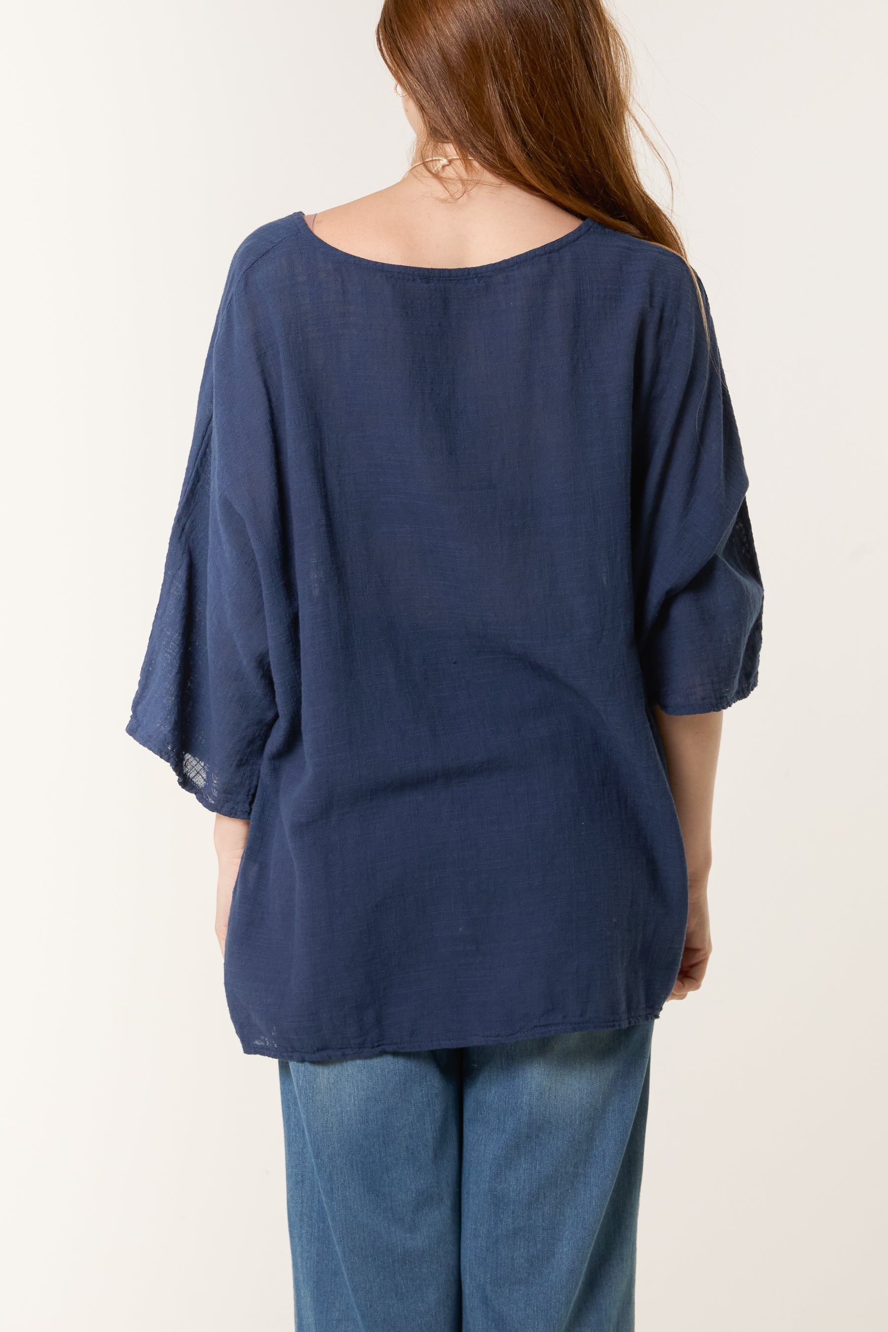 Necklace Pure Cotton Round Neck Top