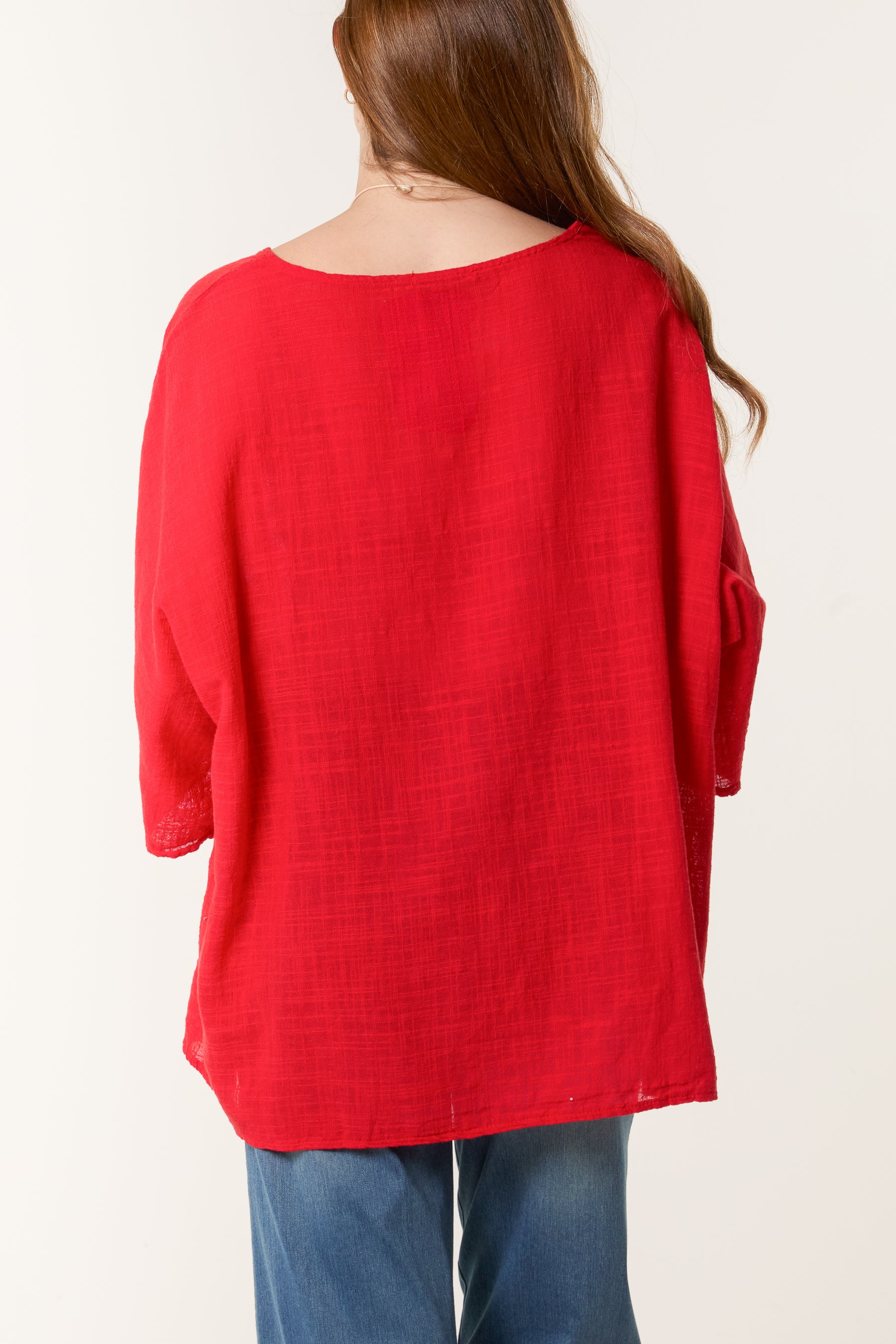 Necklace Pure Cotton Round Neck Top