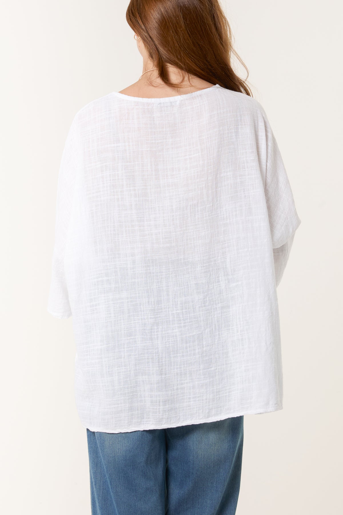 Necklace Pure Cotton Round Neck Top