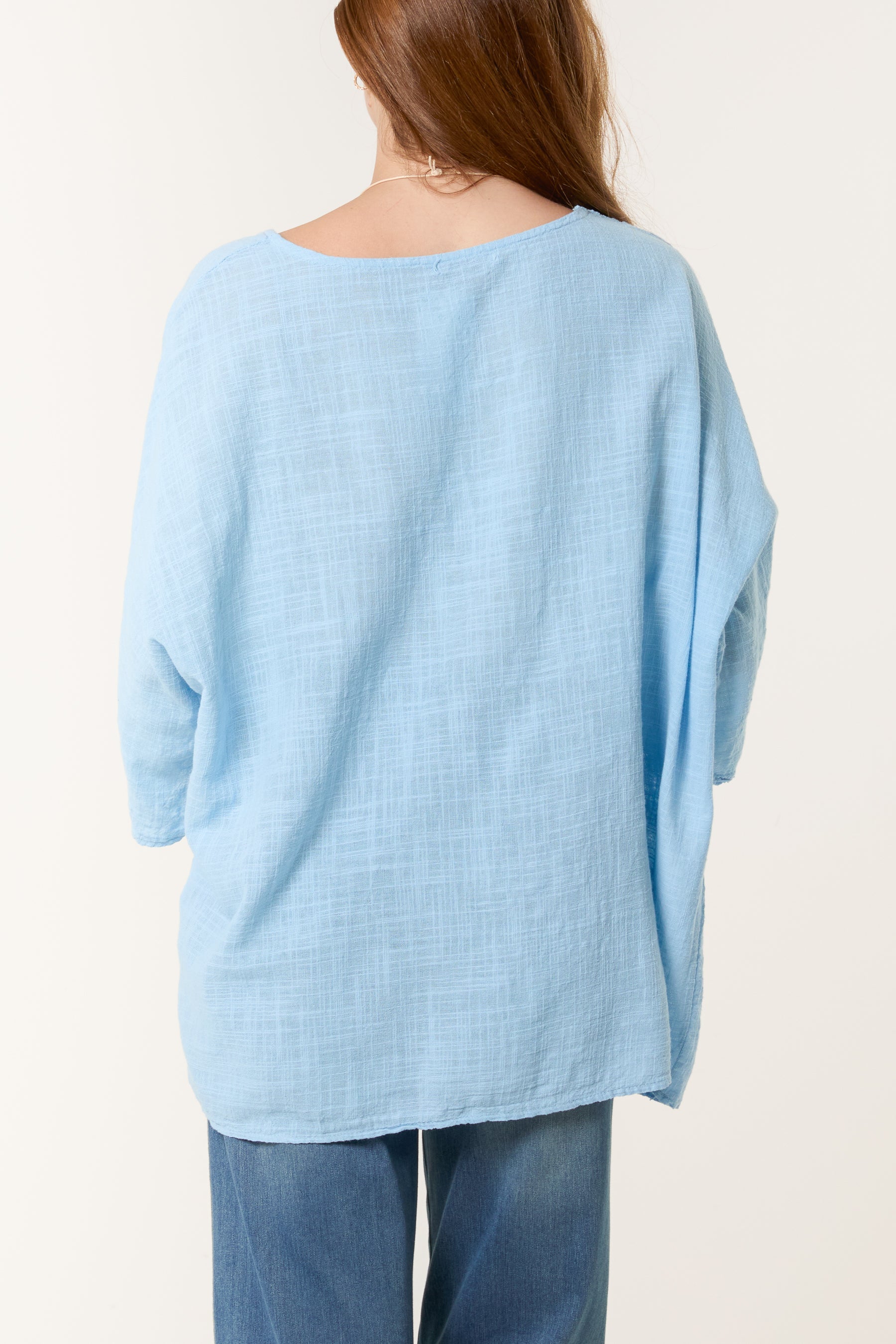 Necklace Pure Cotton Round Neck Top