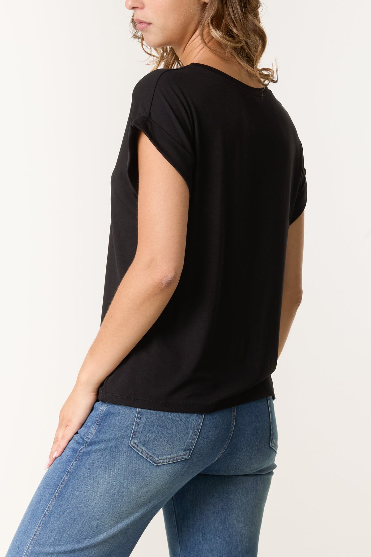 Stretchy Round Neck Short Sleeve T-Shirt