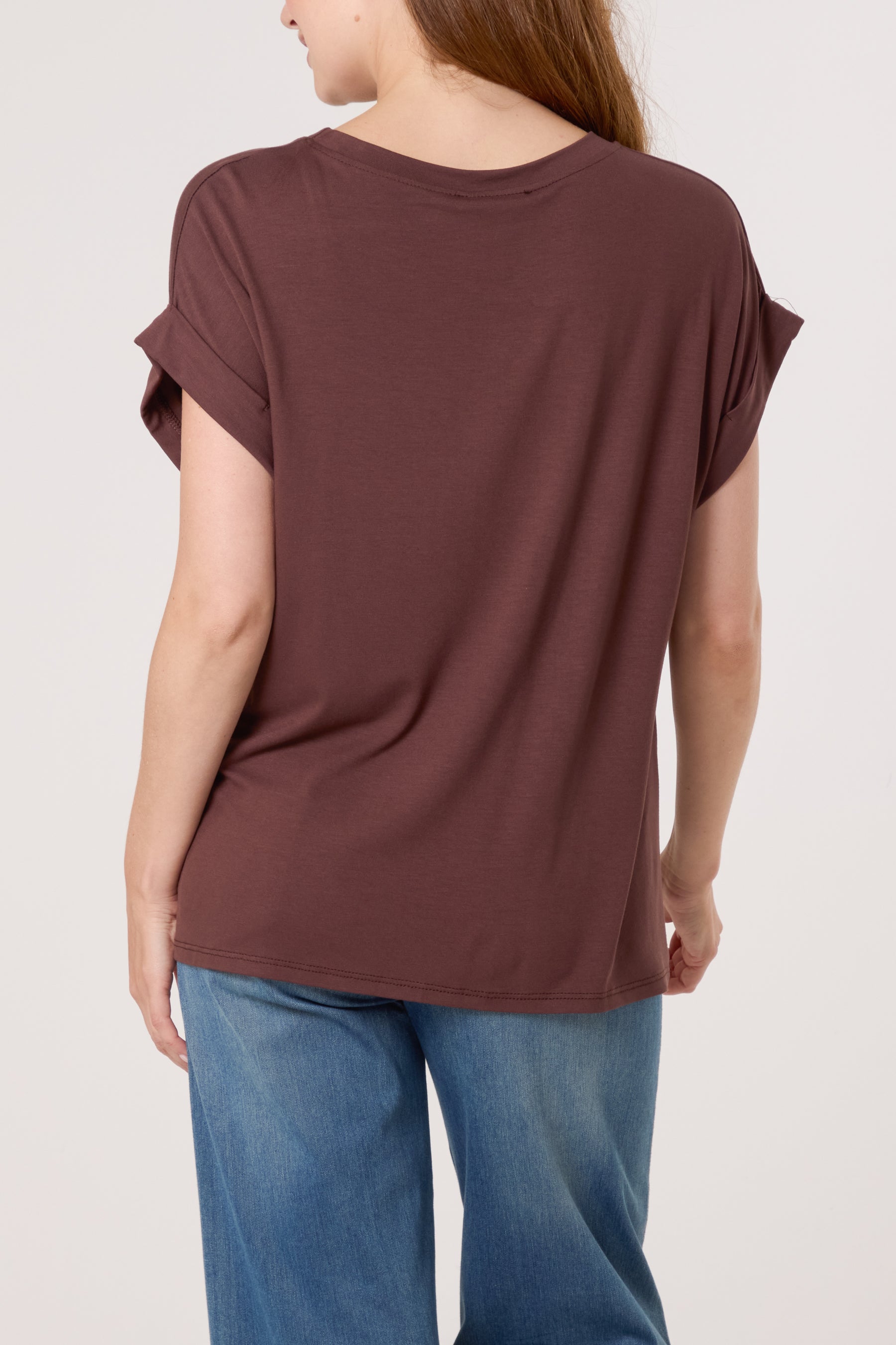 Stretchy Round Neck Short Sleeve T-Shirt