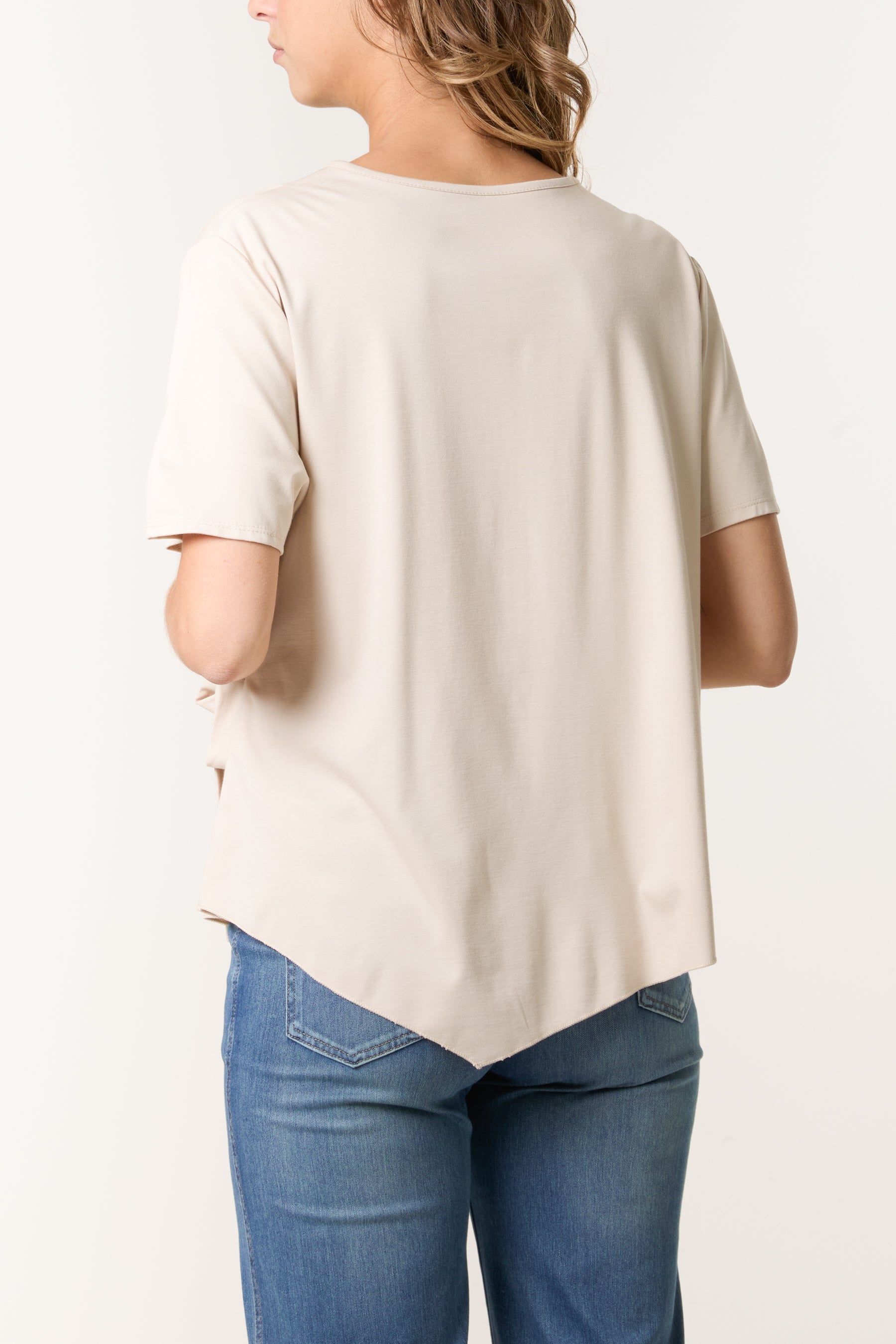 Round Neck Front Tie Top