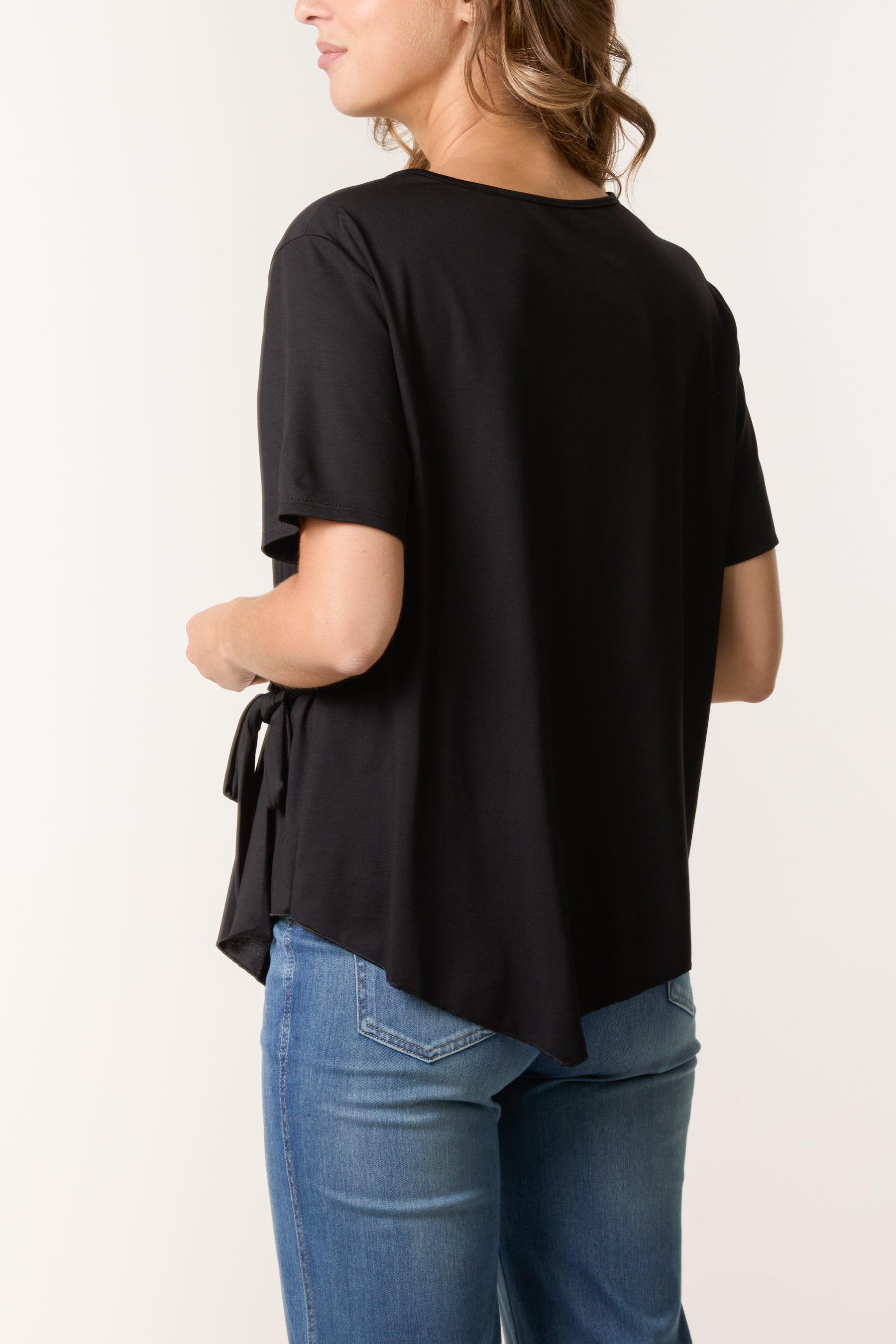 Round Neck Front Tie Top