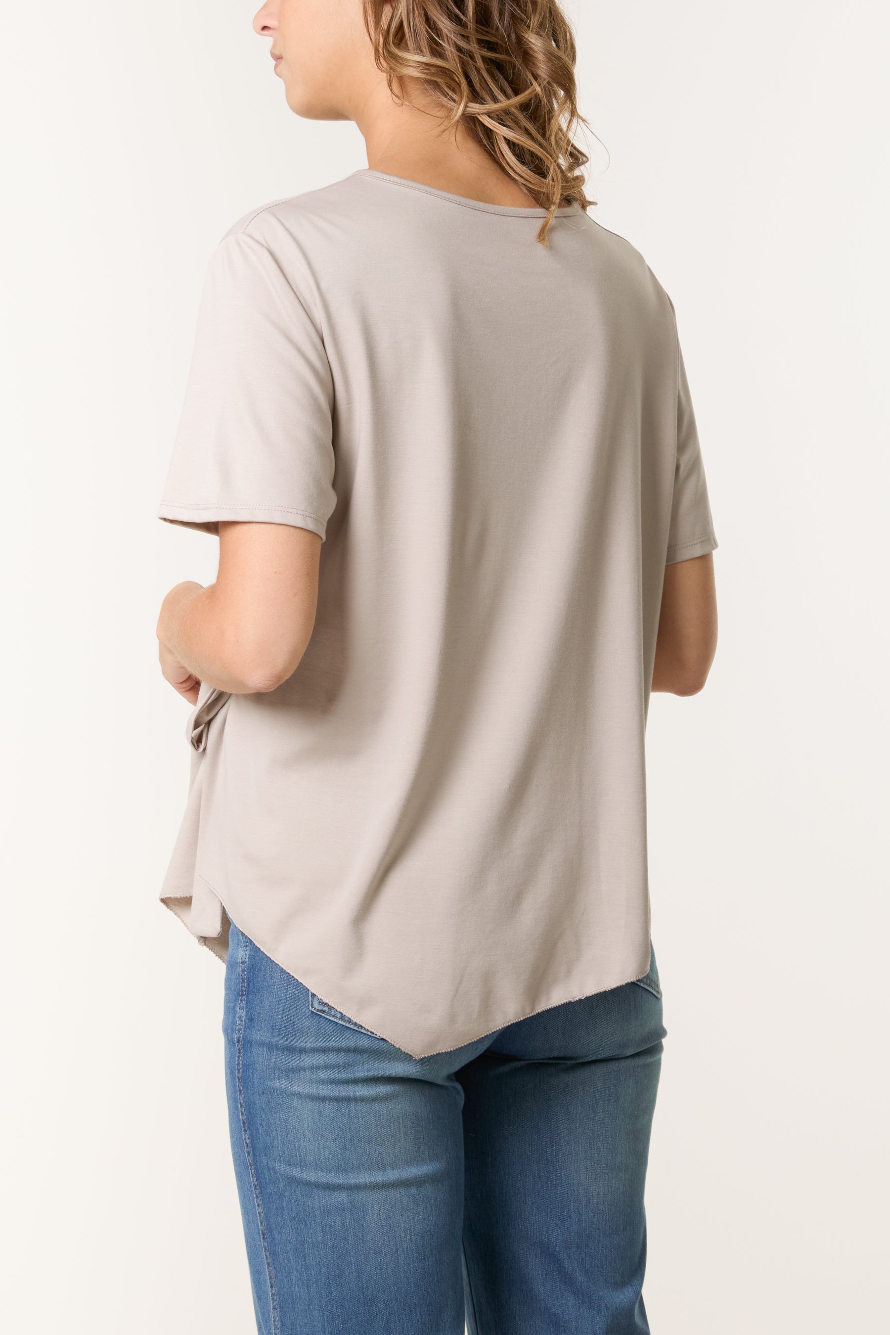 Round Neck Front Tie Top