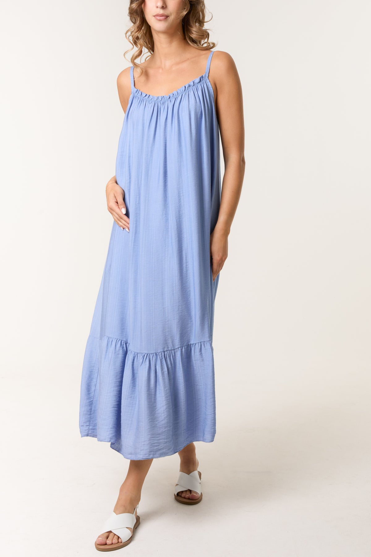 Cami Strap Tiered Midi Dress