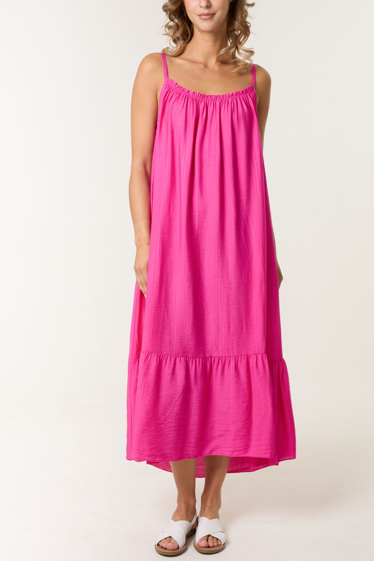 Cami Strap Tiered Midi Dress