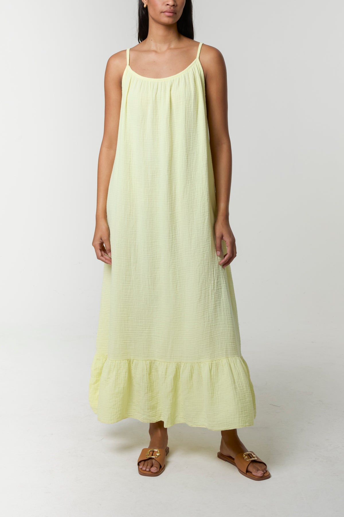 Cotton Backless Cami Maxi Dress