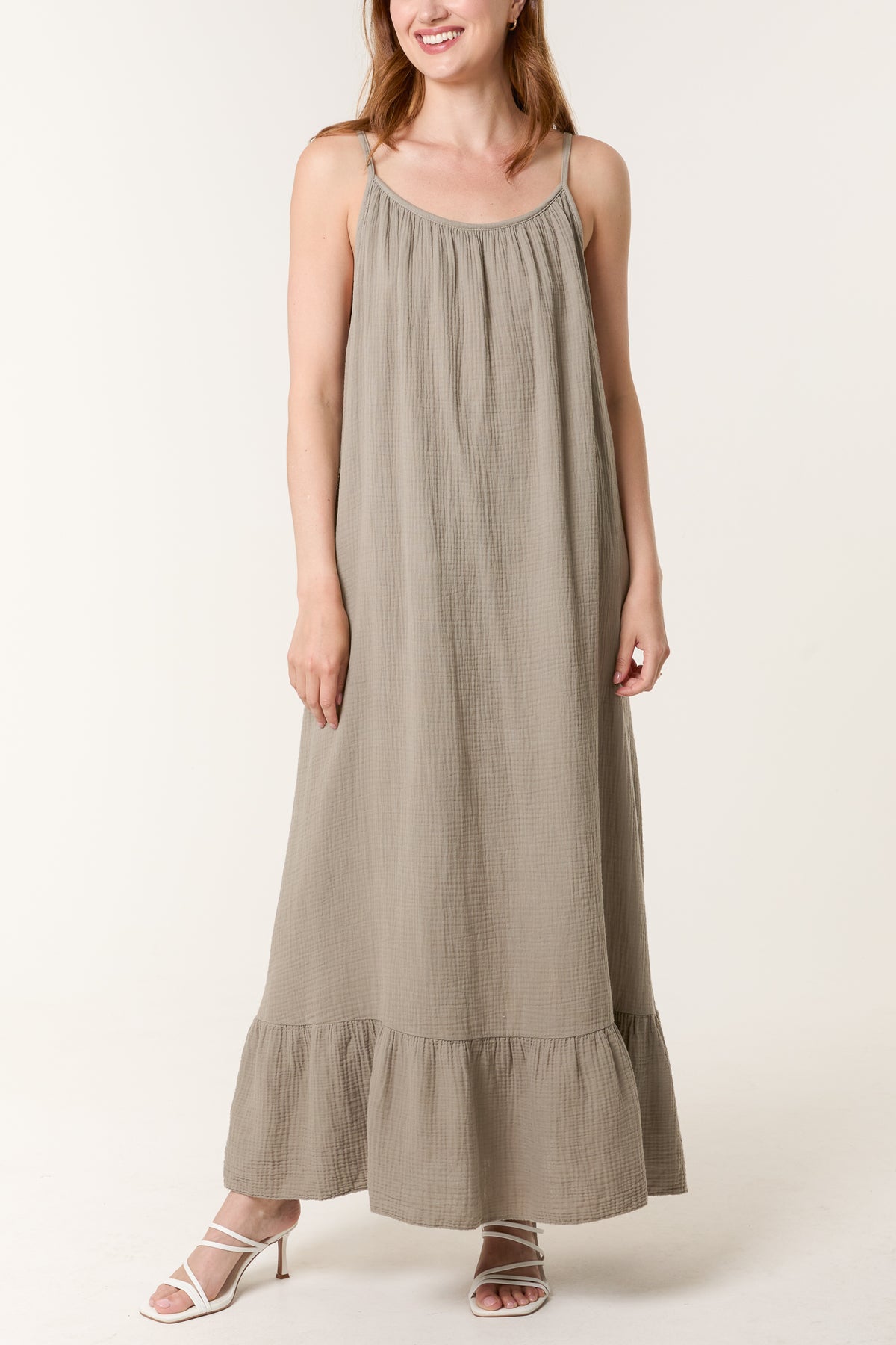 Cotton Backless Cami Maxi Dress