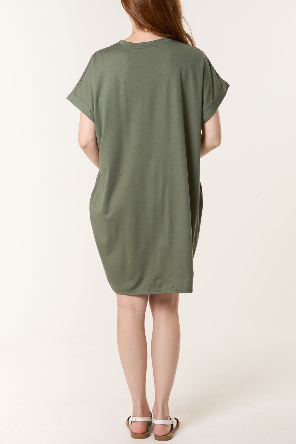 Necklace Short Sleeve Jersey Dress
