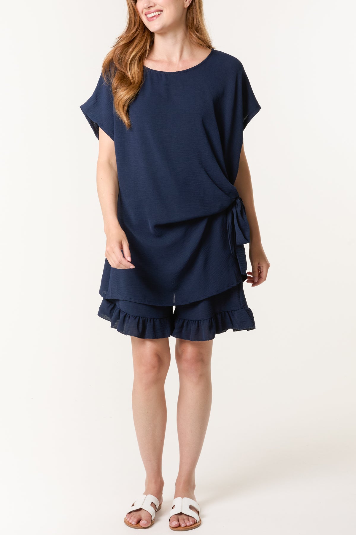 Tied Front Top & Shorts Co-Ord Set
