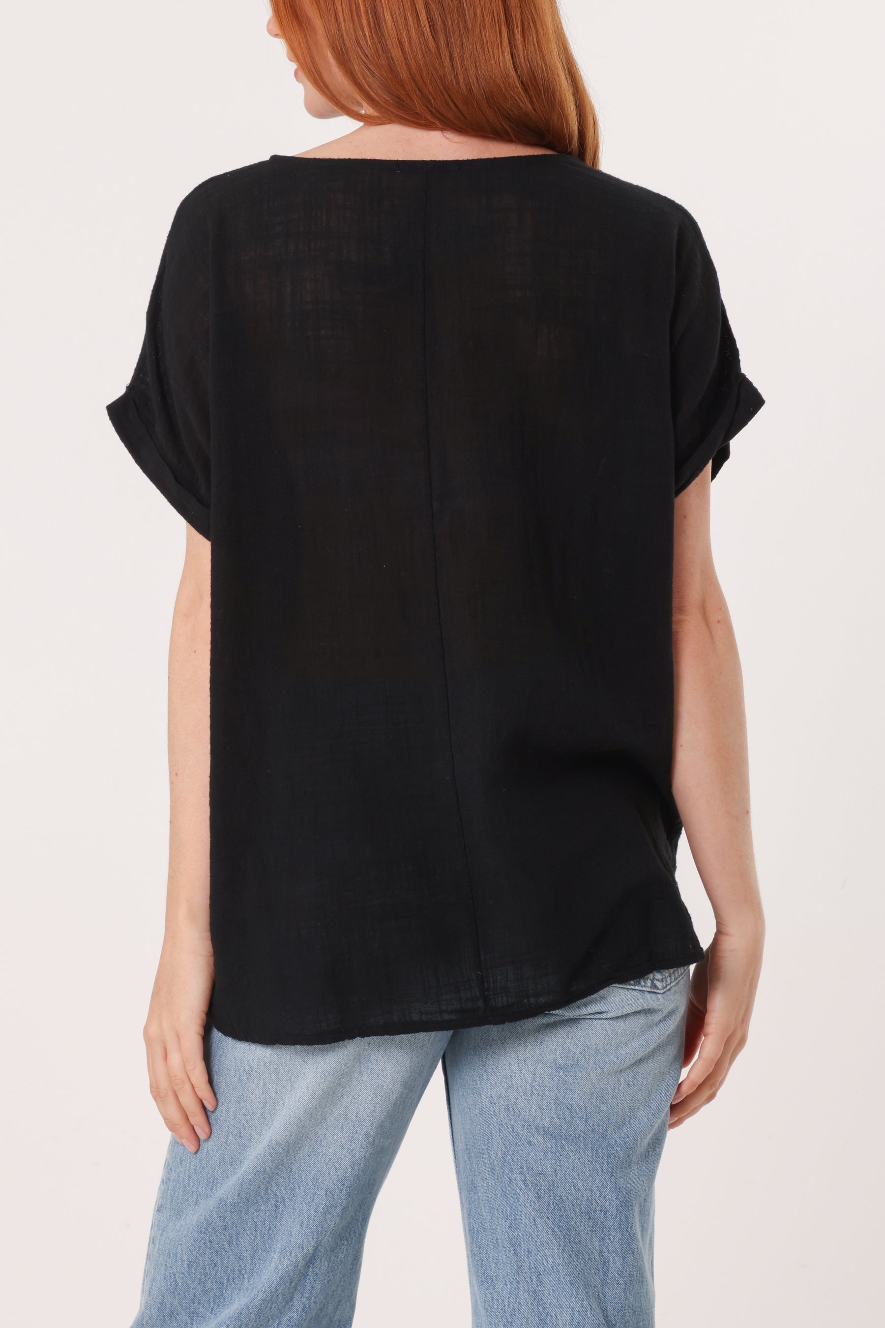 Fish Iridescent Print Cotton Top