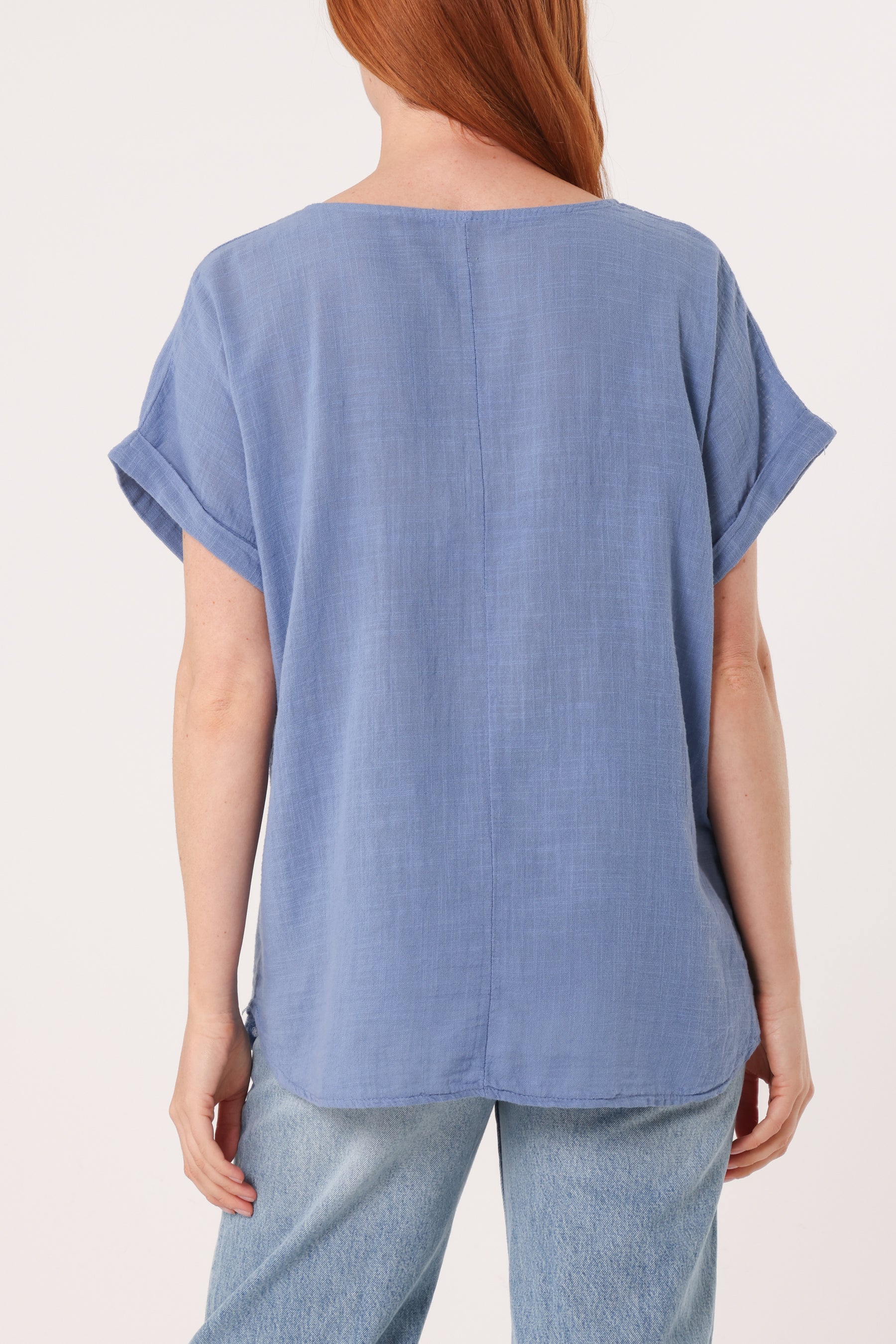 Fish Iridescent Print Cotton Top