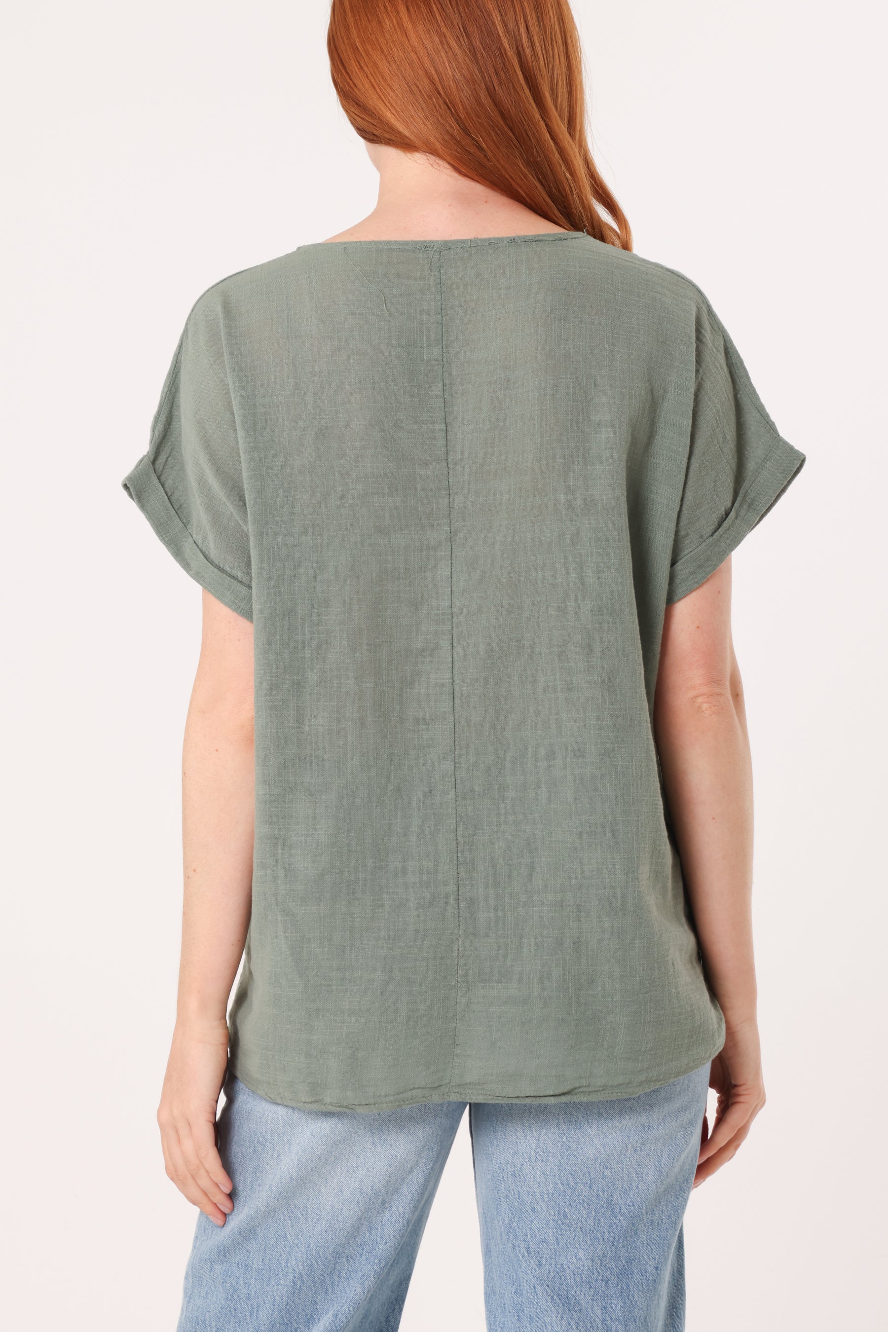 Fish Iridescent Print Cotton Top