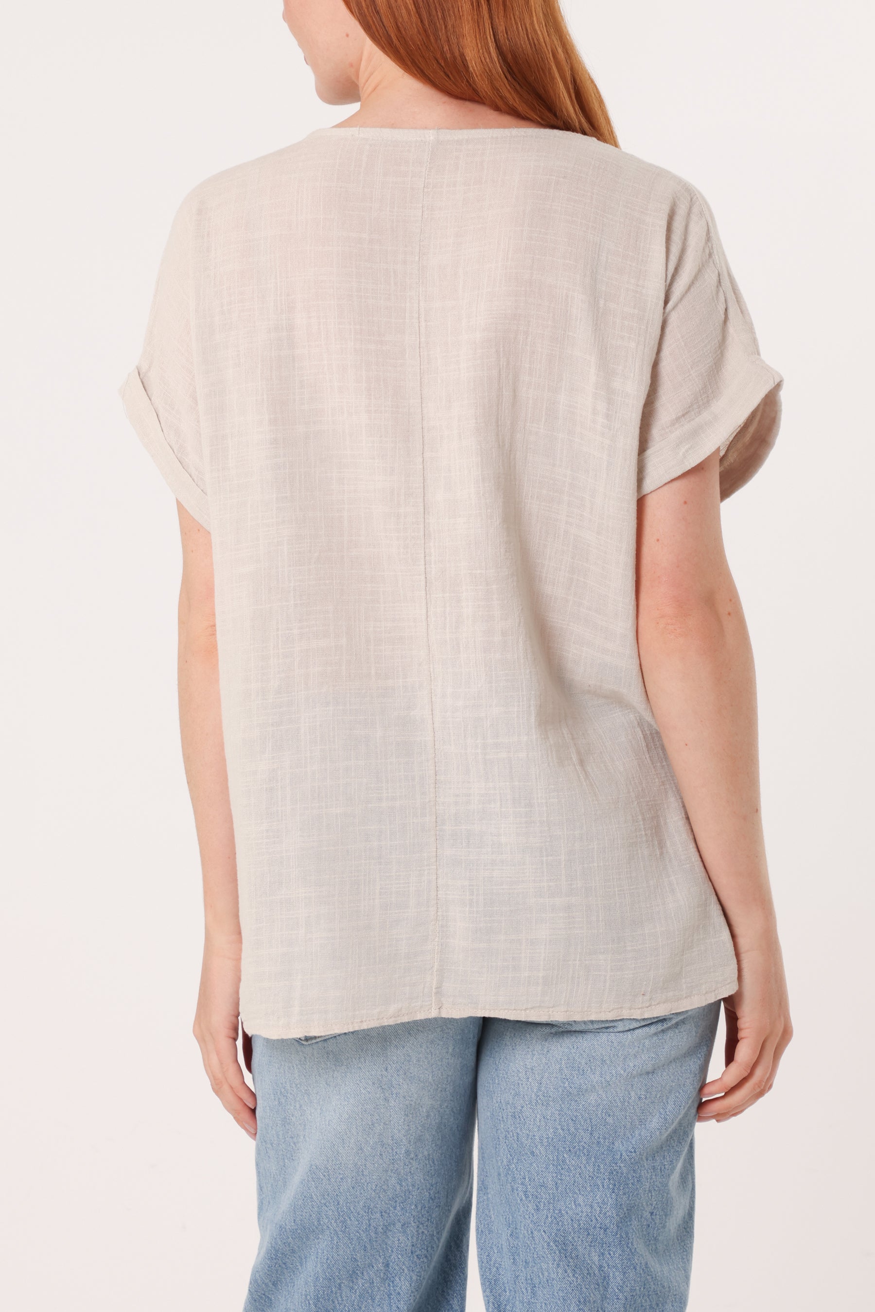Fish Iridescent Print Cotton Top
