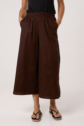 Poplin Wide Leg Culotte Trousers