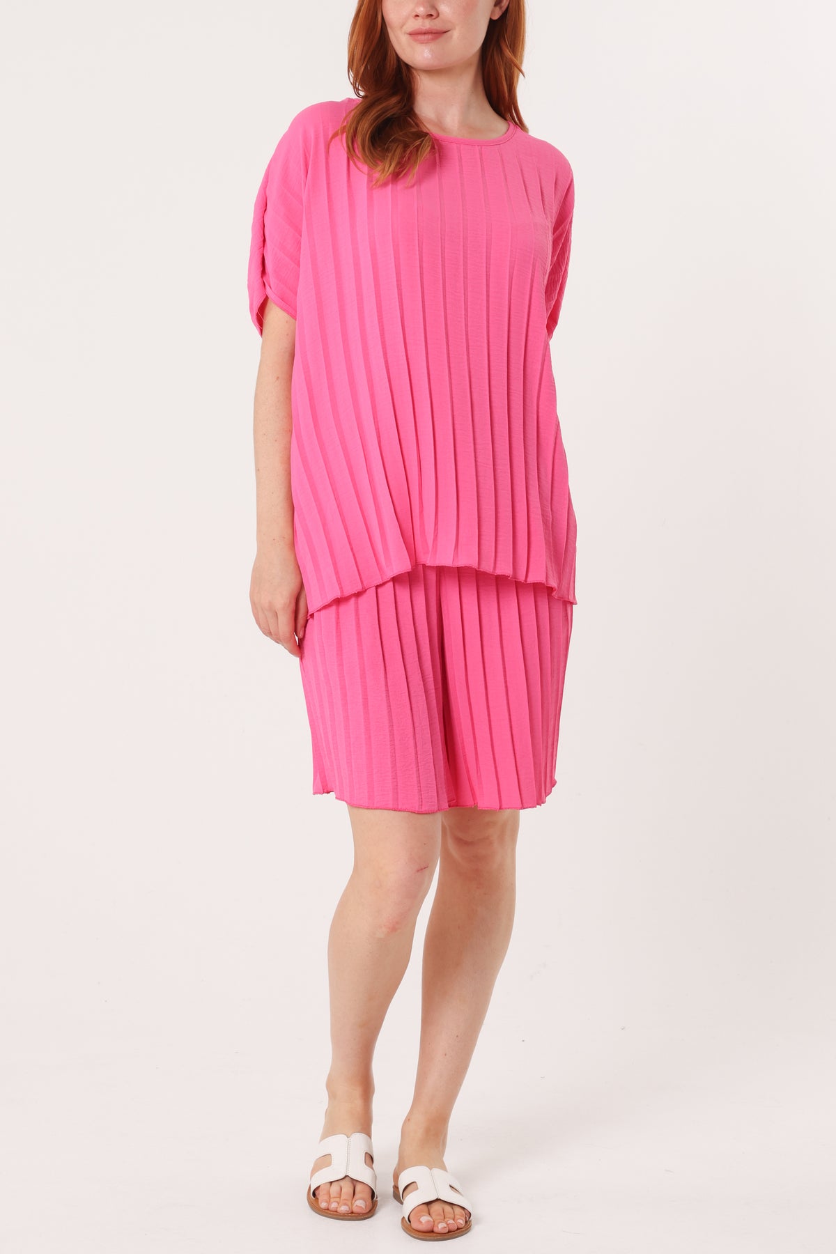 Pleated Top & Bermuda Co-Ord Set