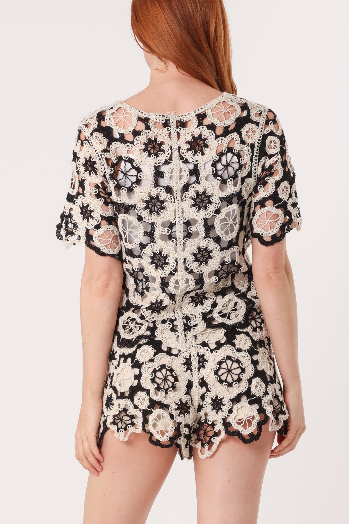 Floral Crochet Top & Shorts Set