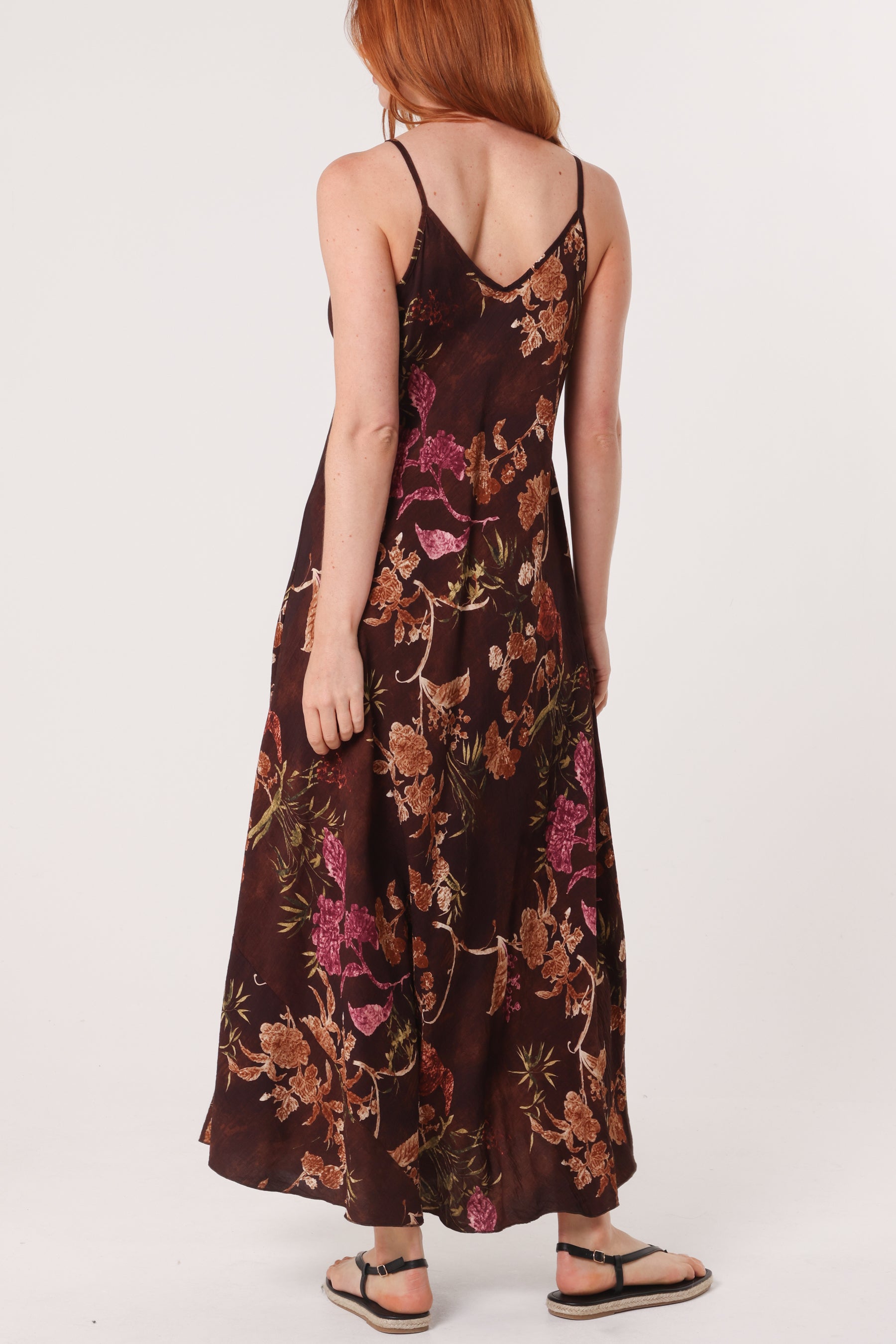 Botanical Flower Cami Maxi Dress