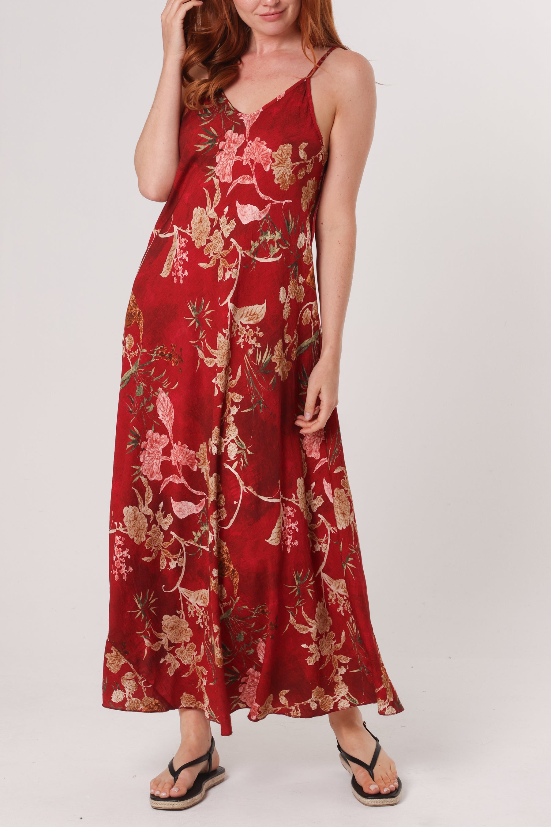 Botanical Flower Cami Maxi Dress