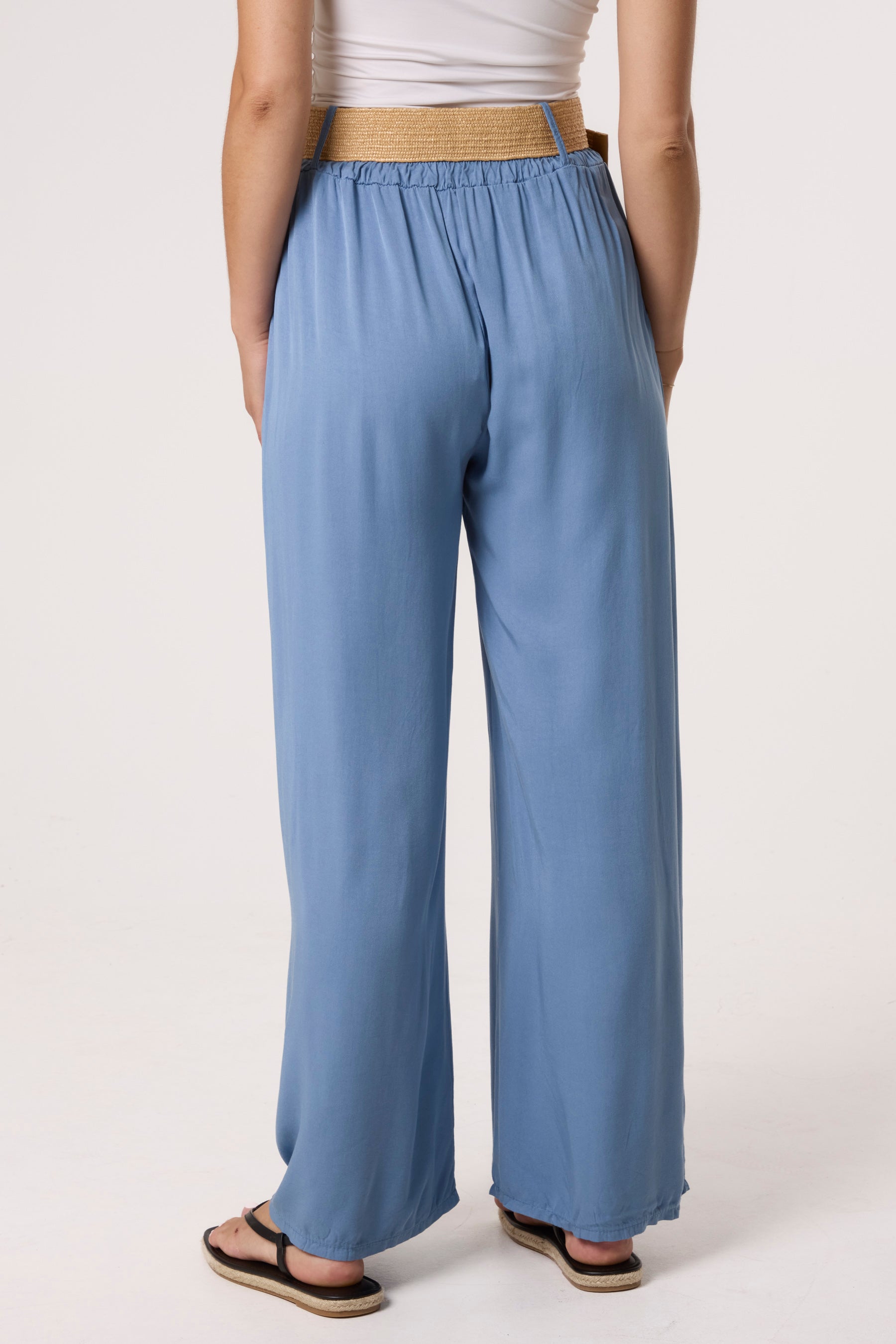Belted Soft Touch Wide Leg Trouser