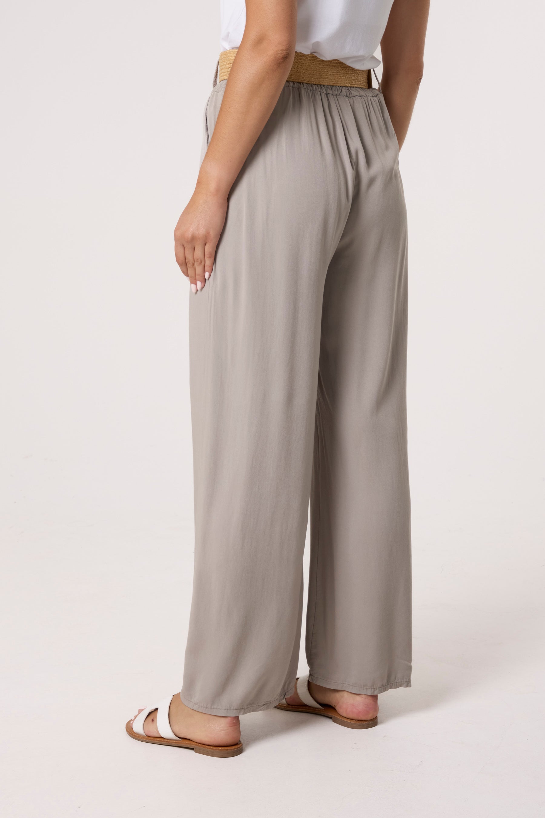 Belted Soft Touch Wide Leg Trouser