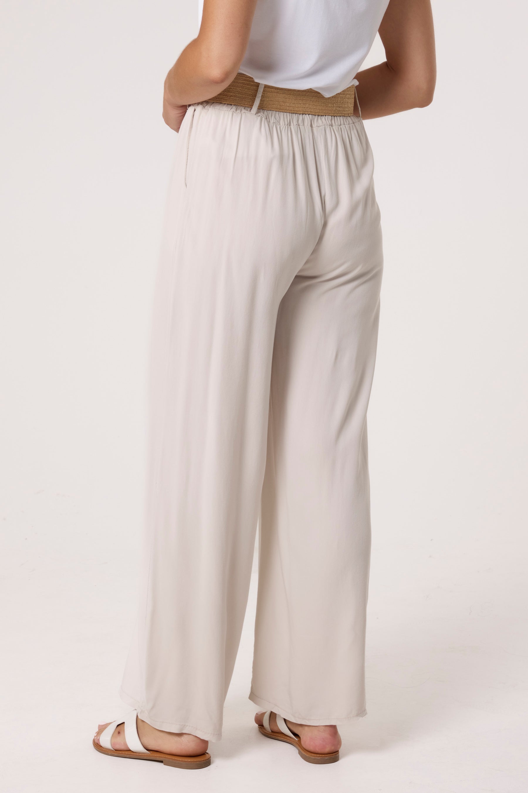 Belted Soft Touch Wide Leg Trouser