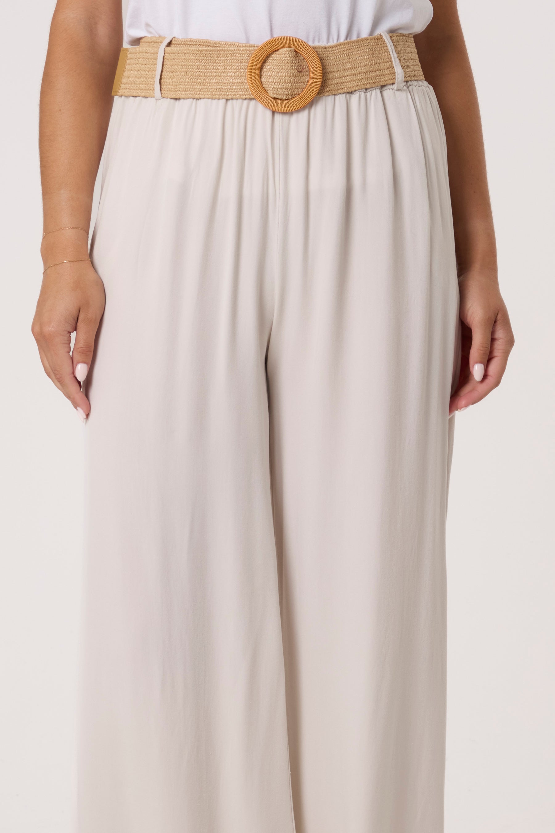 Belted Soft Touch Wide Leg Trouser