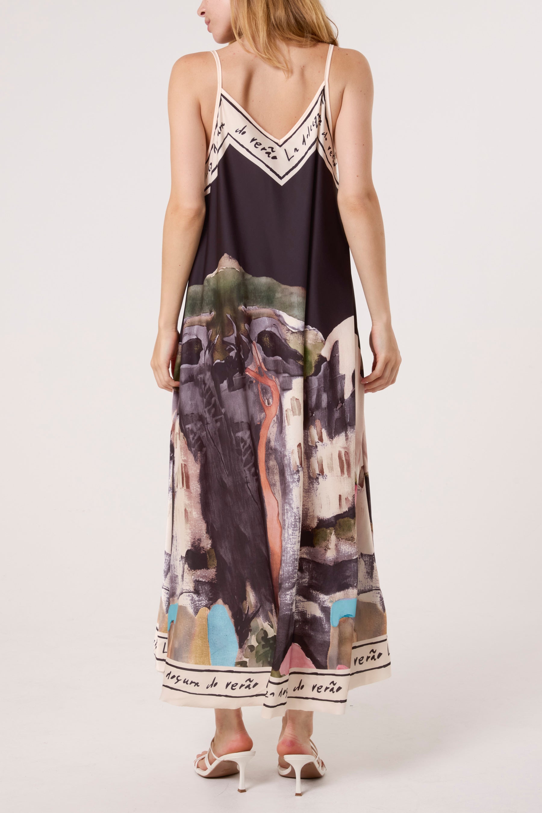Cami Border Print Swing Dress