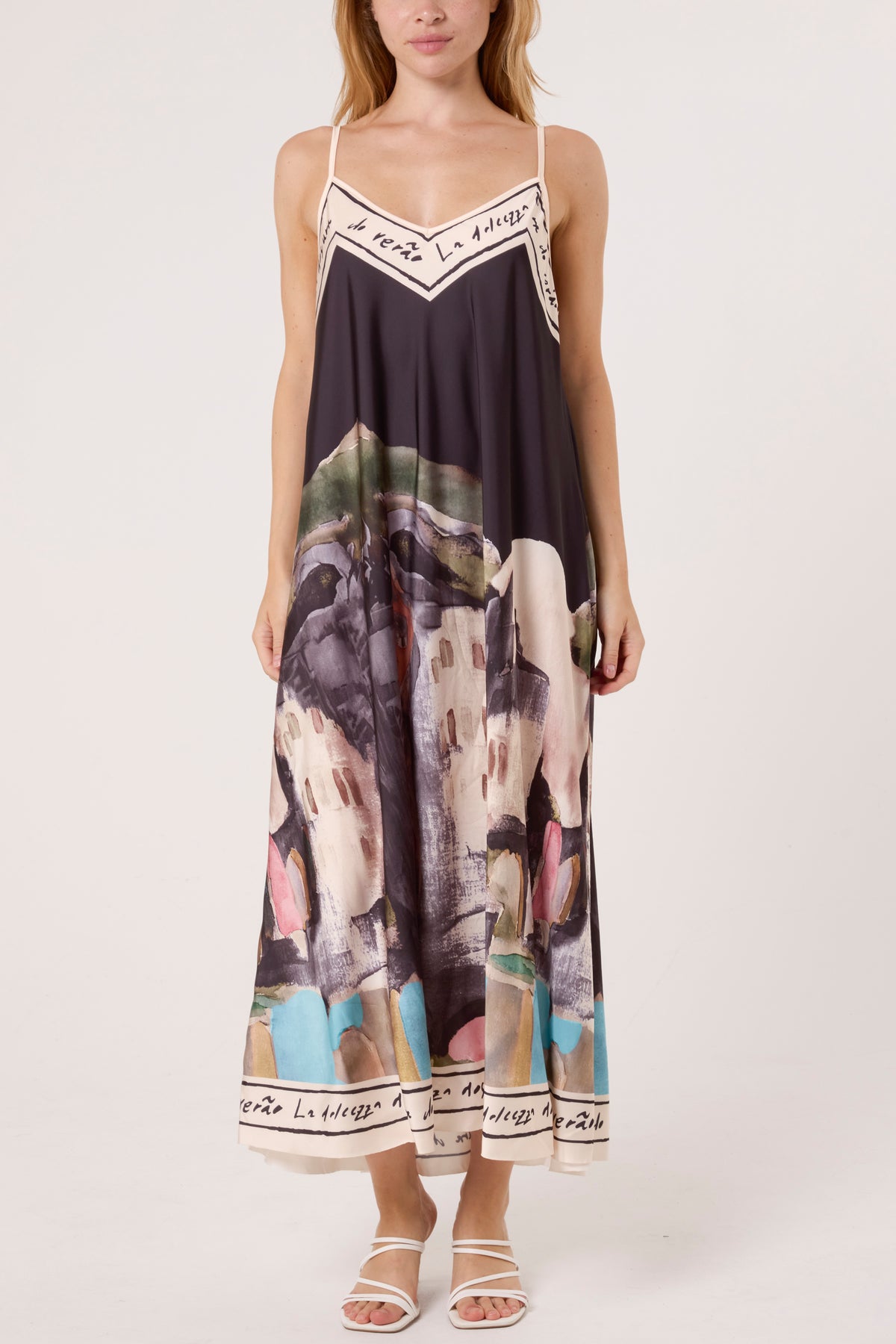 Cami Border Print Swing Dress