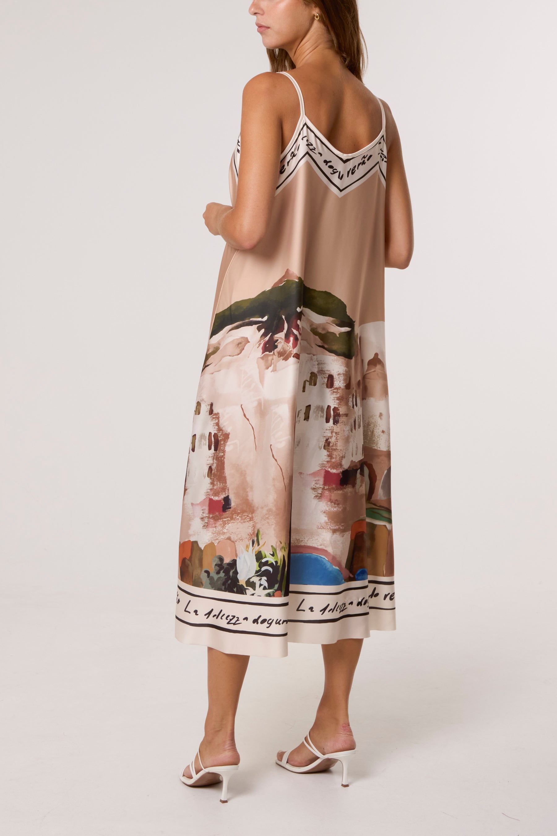 Cami Border Print Swing Dress
