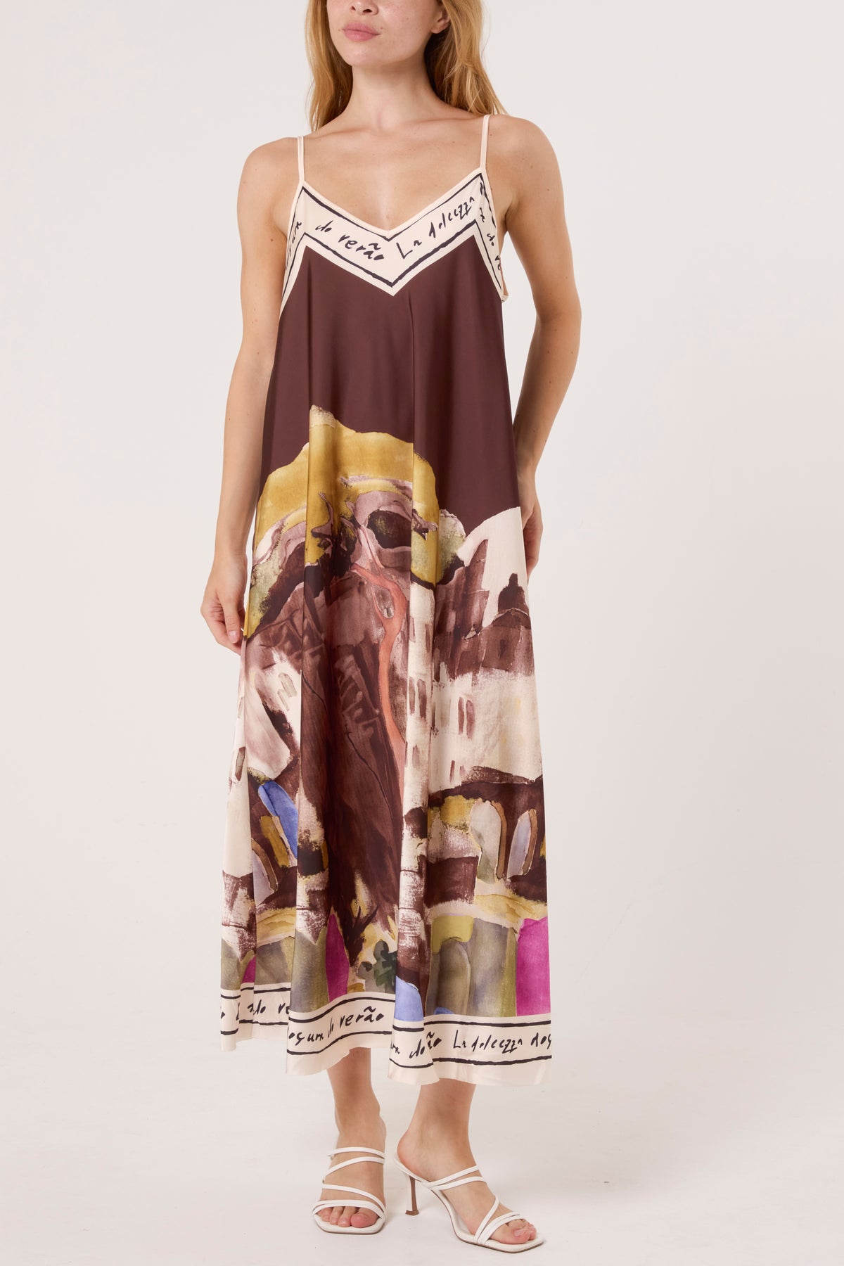 Cami Border Print Swing Dress