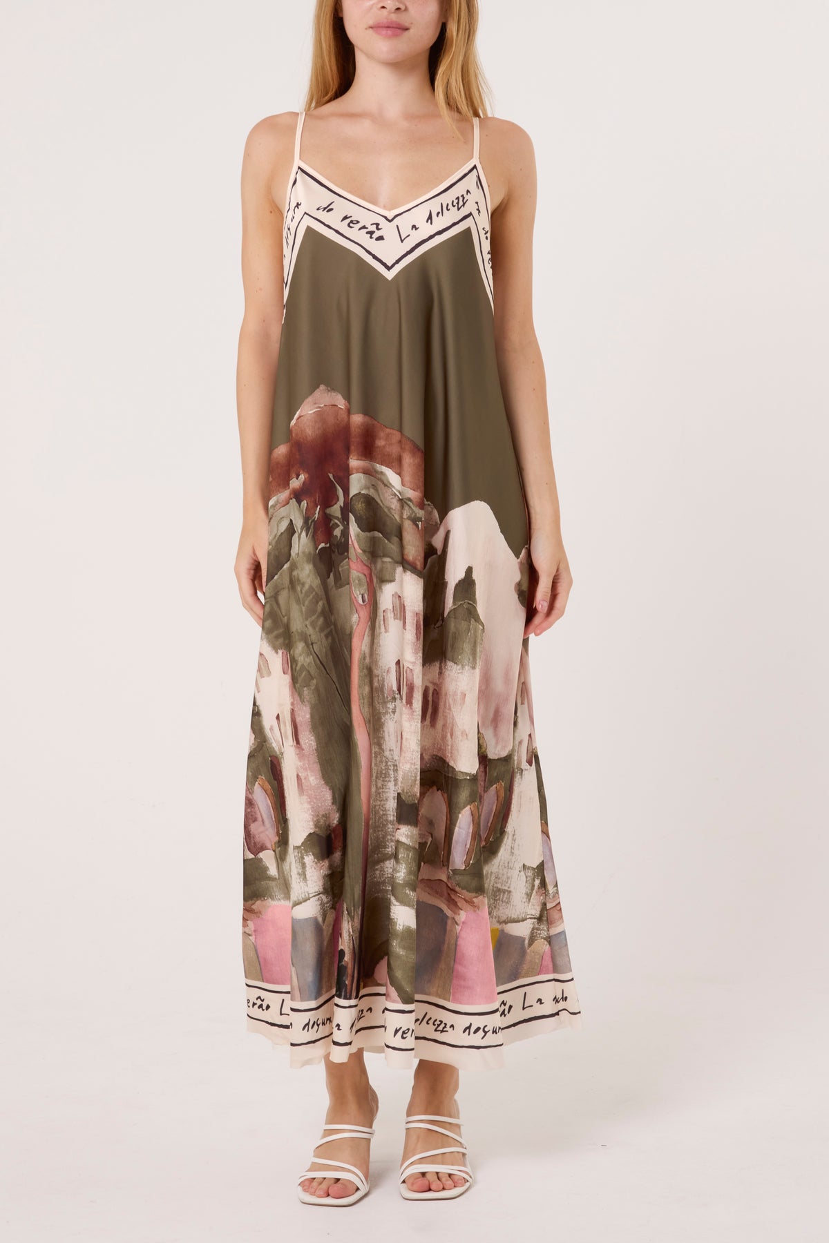 Cami Border Print Swing Dress