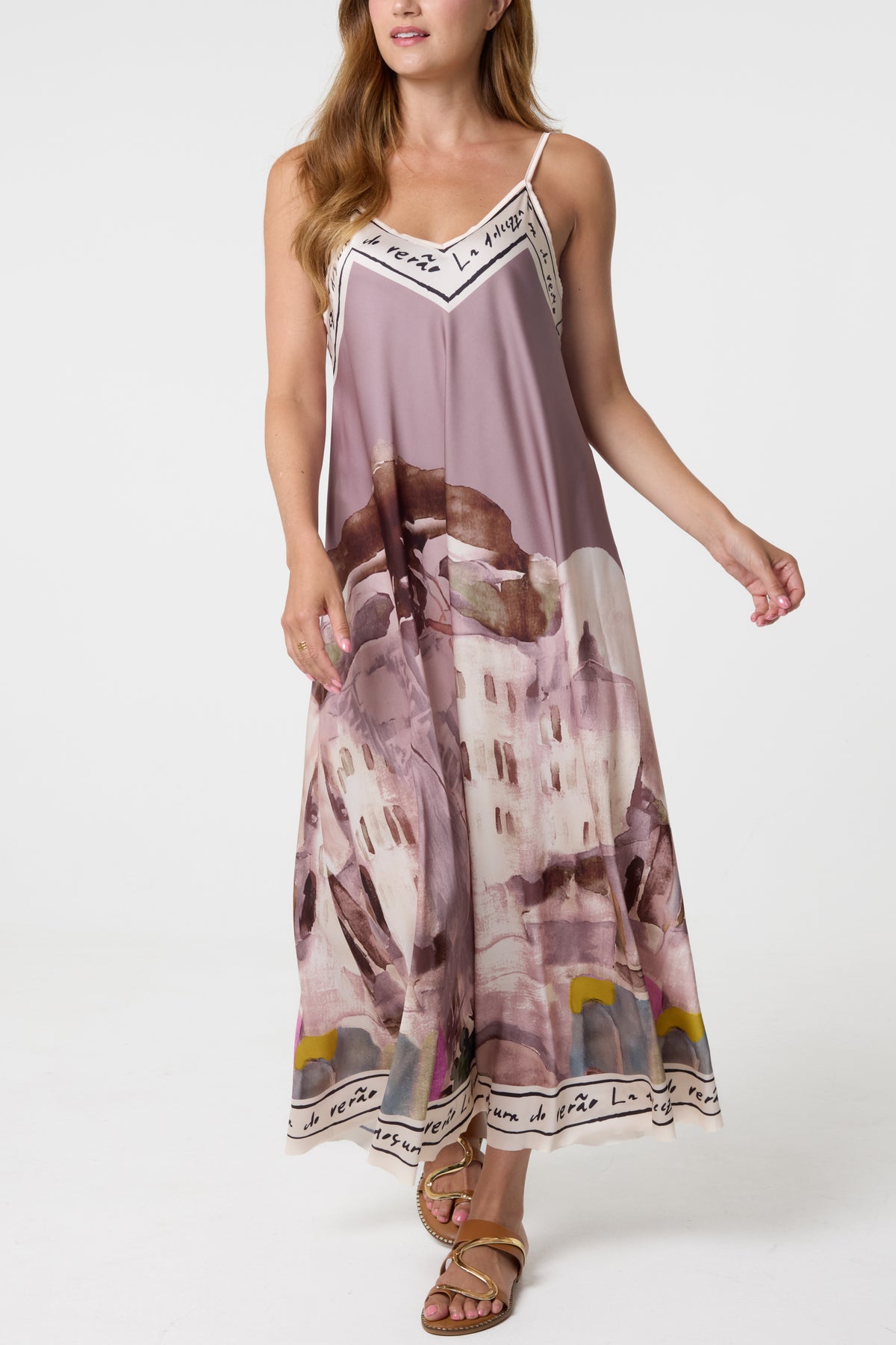 Cami Border Print Swing Dress