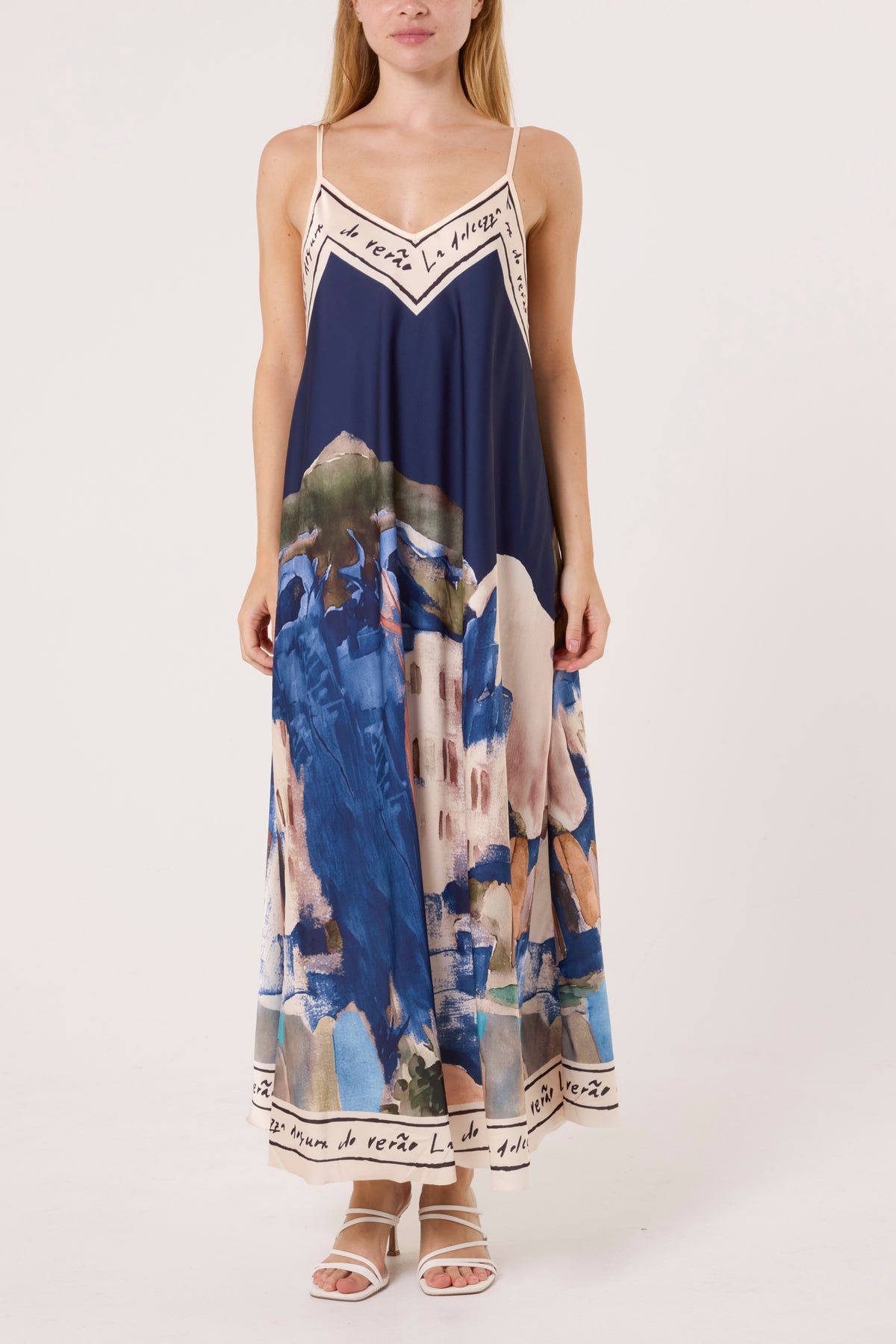 Cami Border Print Swing Dress