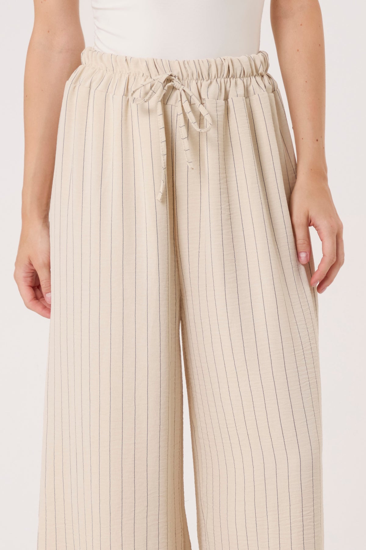 Pinstripe Wide Leg Trousers