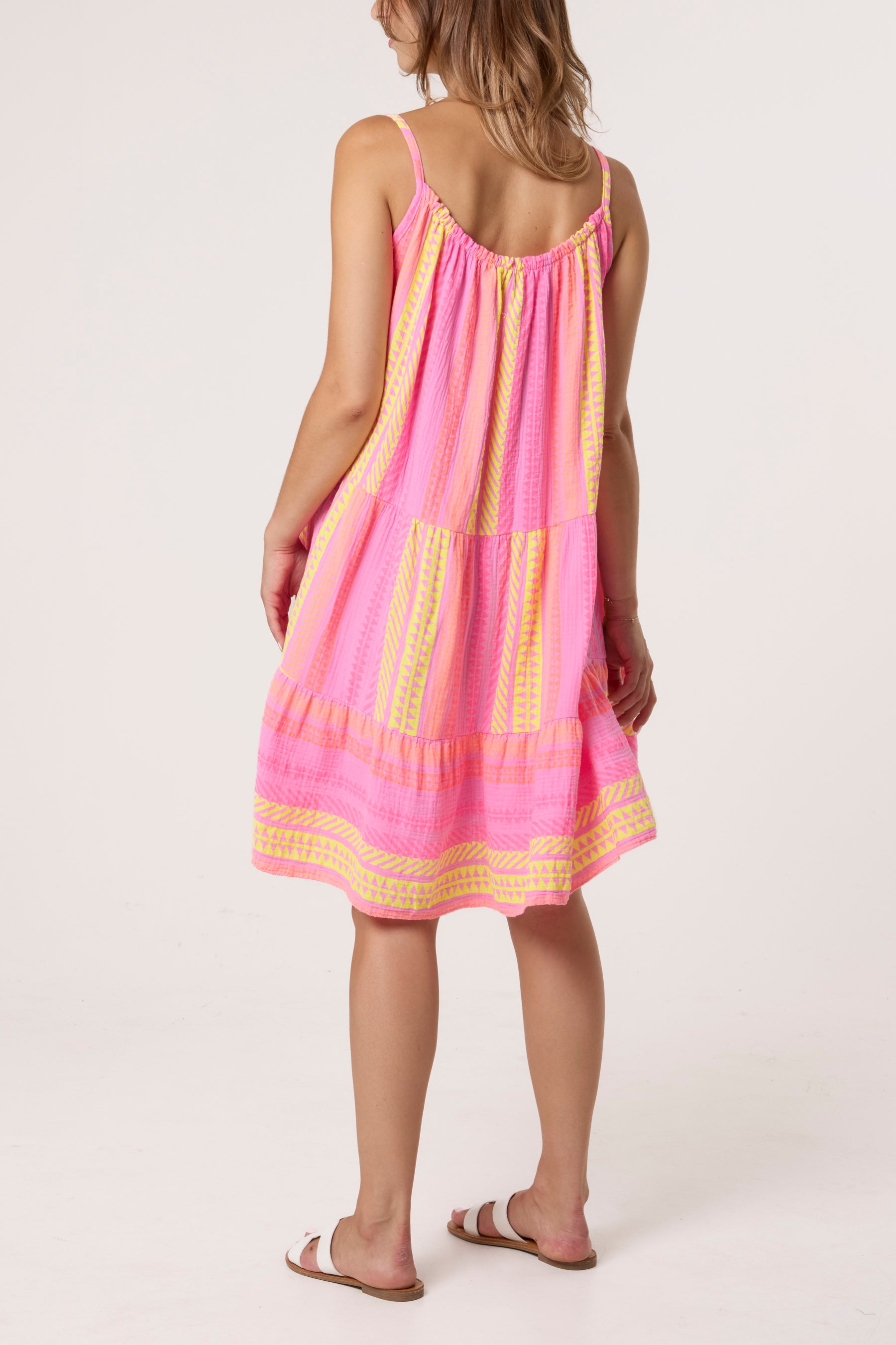 Aztec Cheesecloth Cami Mini Dress