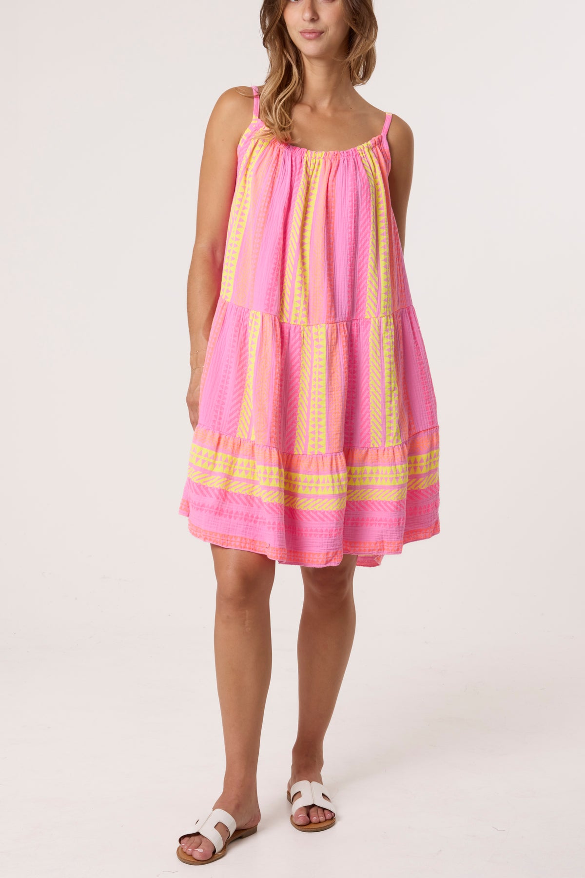 Aztec Cheesecloth Cami Mini Dress