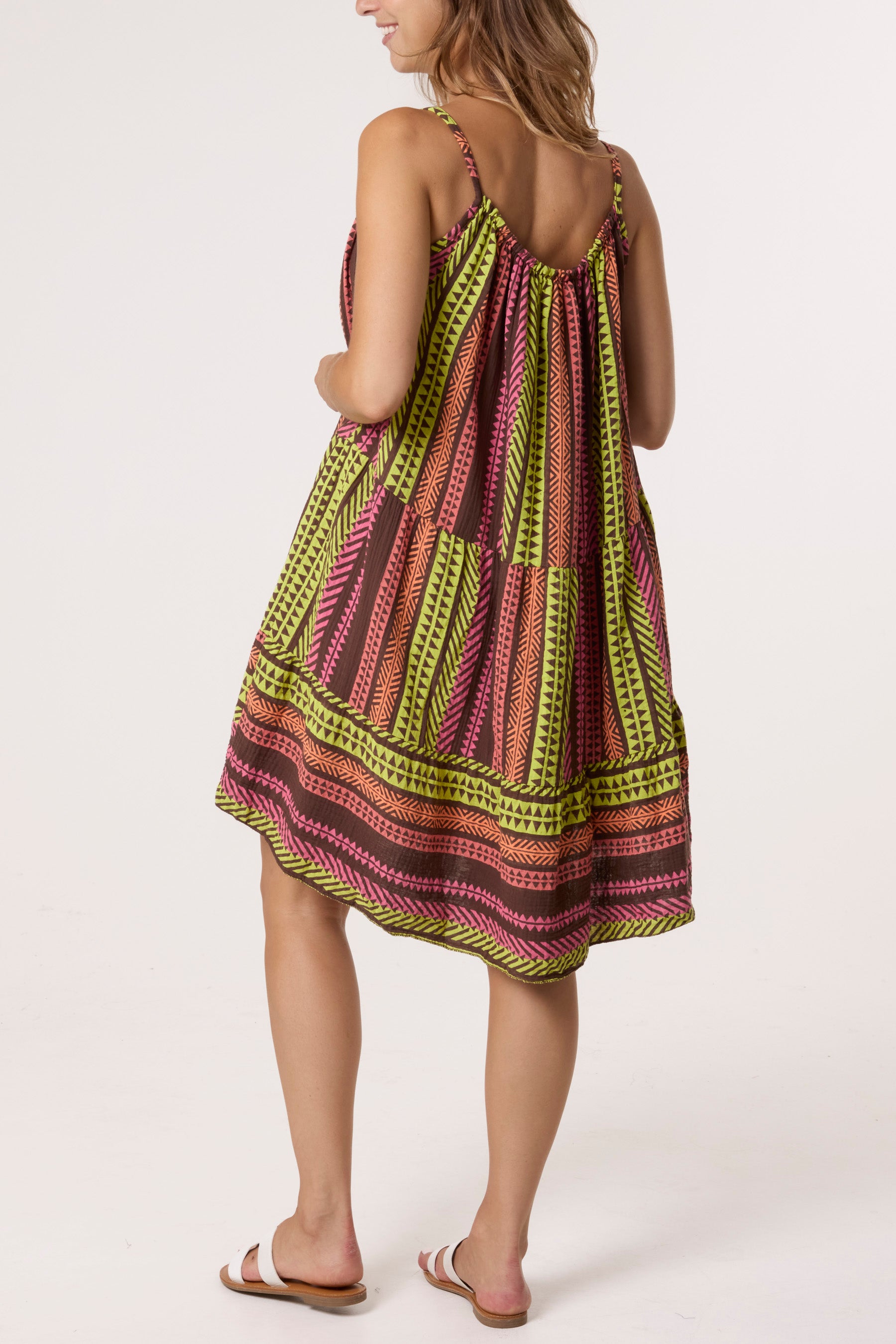 Aztec Cheesecloth Cami Mini Dress
