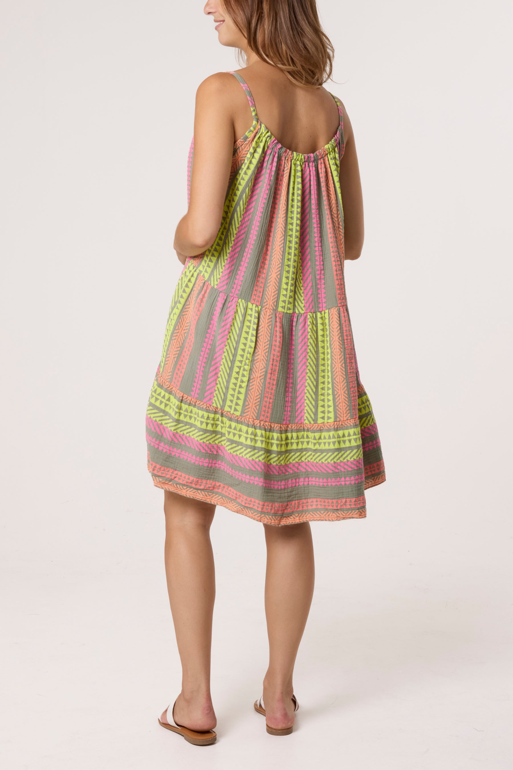 Aztec Cheesecloth Cami Mini Dress